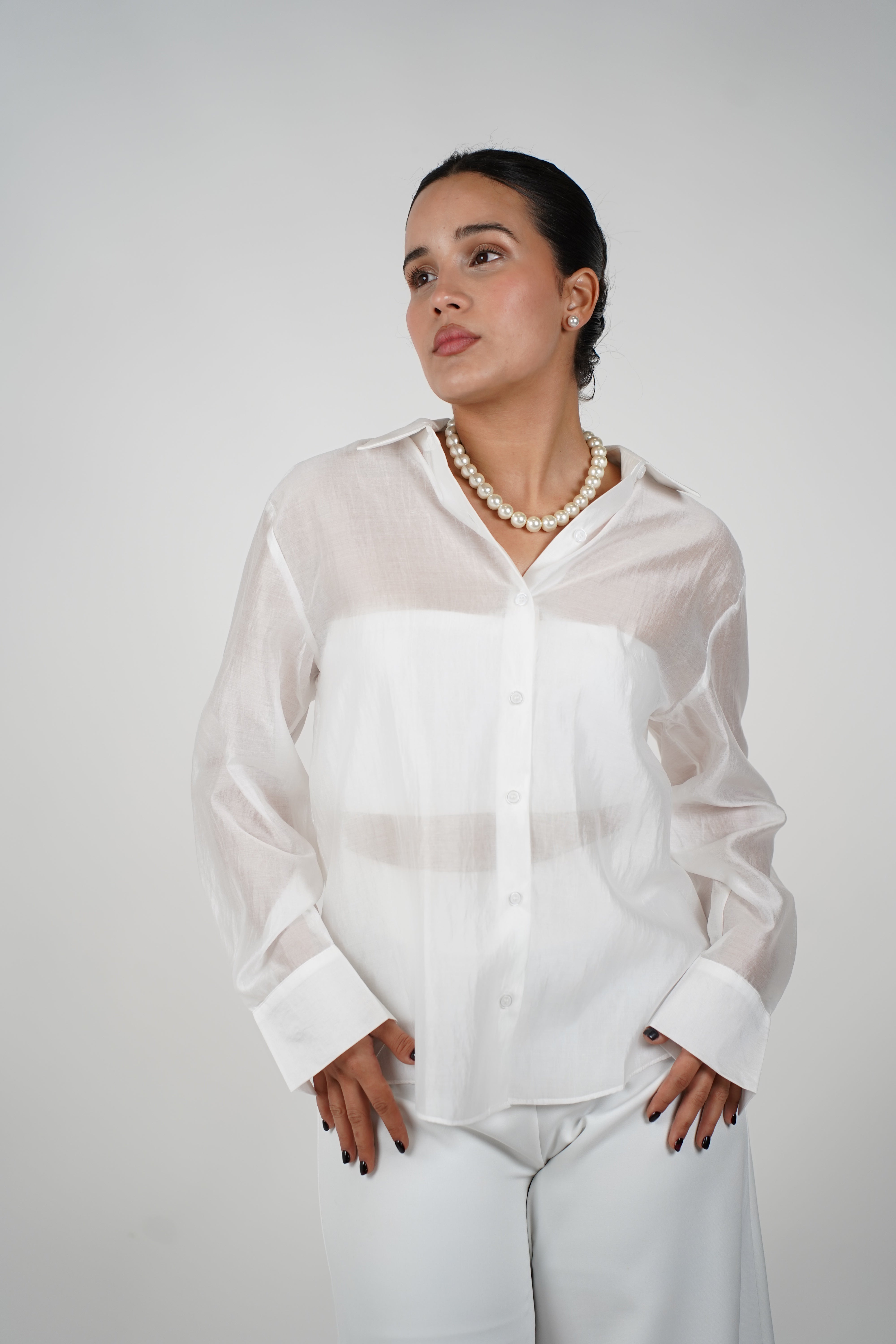 Davi Oversized Button Down – Sheer Drama