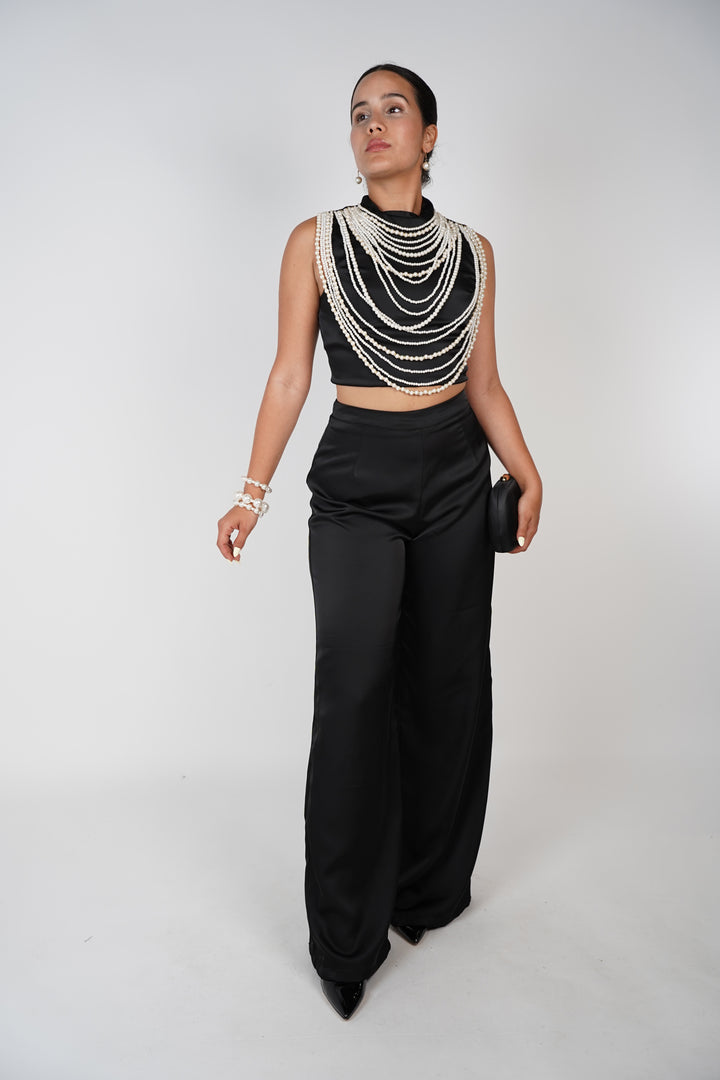 Gracelyn Pants Set – Luxe Satin, Bold Elegance