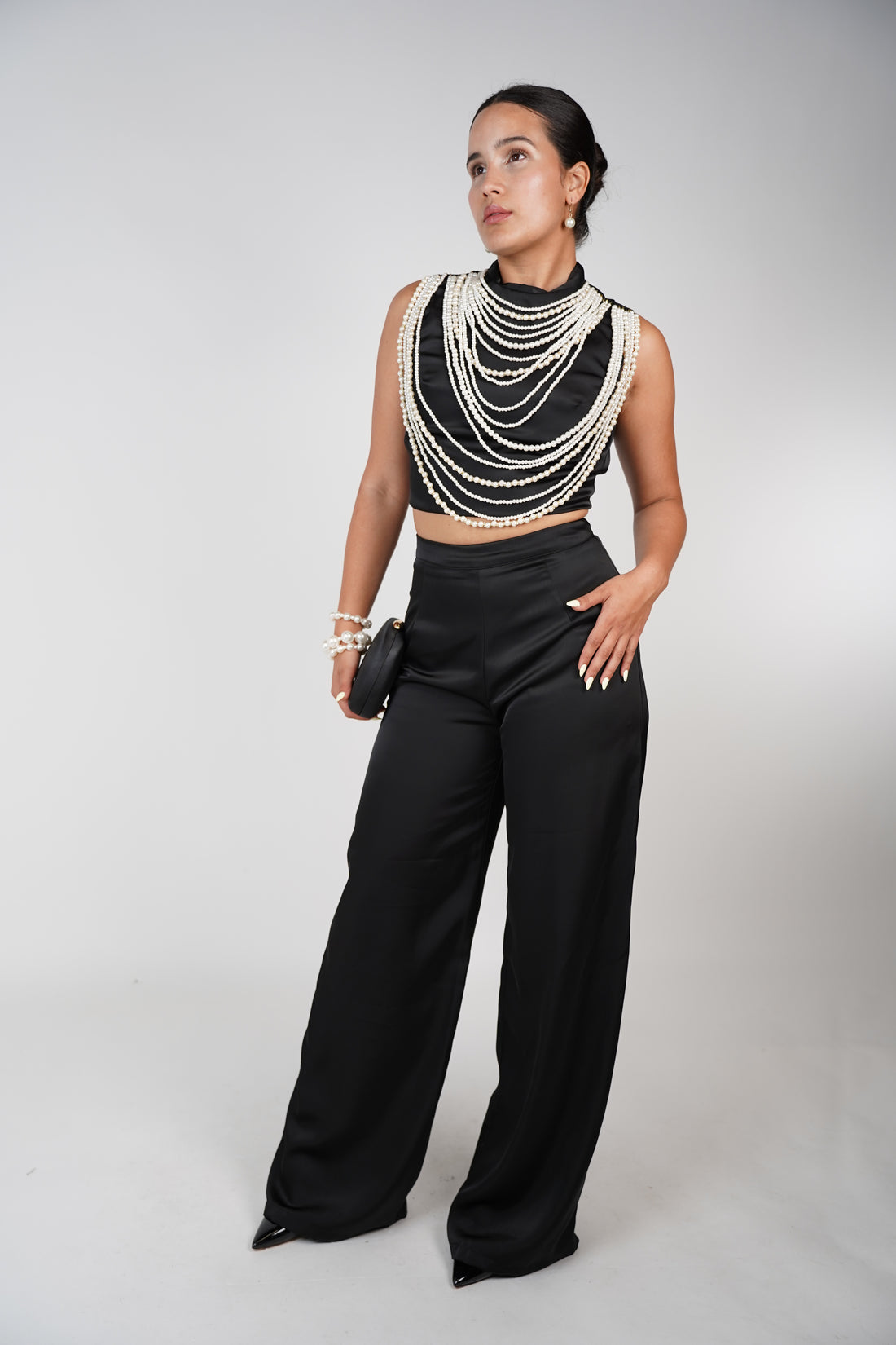 Gracelyn Pants Set – Luxe Satin, Bold Elegance