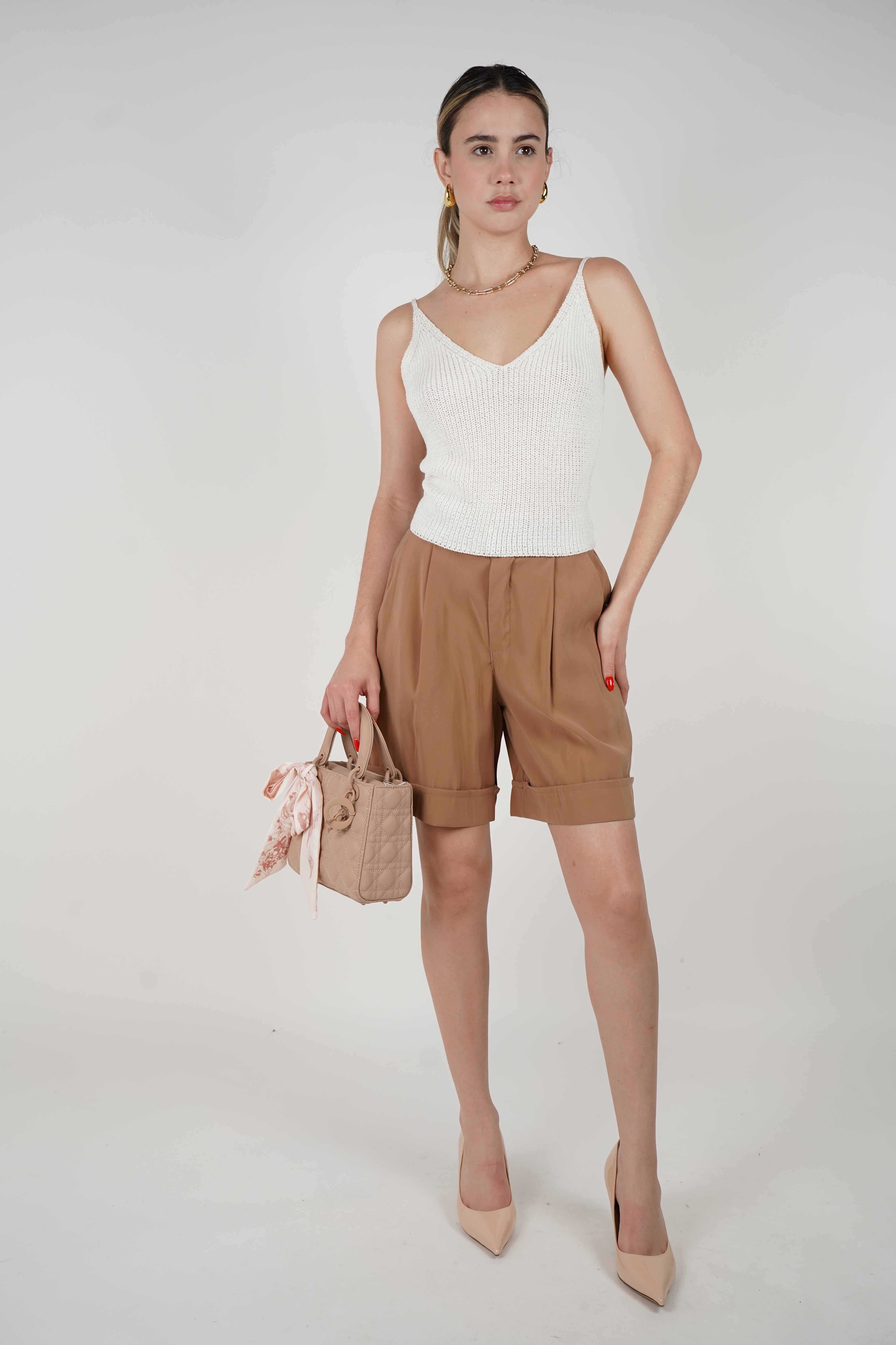 Haze Tailor Tuck Shorts – Elevated Everyday Comfort in Neutral Tones