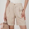 Haze Tailor Tuck Shorts – Elevated Everyday Comfort in Neutral Tones