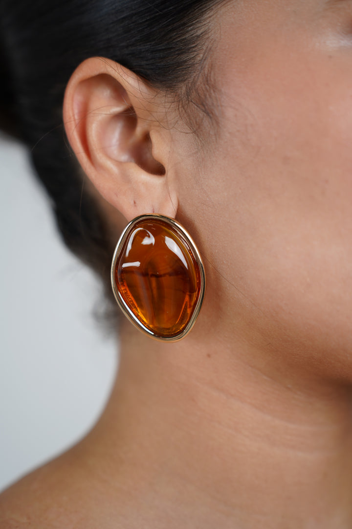 Liorella Earrings – Bold Amber Elegance