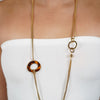 Tessa Necklace – Modern Gold Chain with Tortoise Pendant