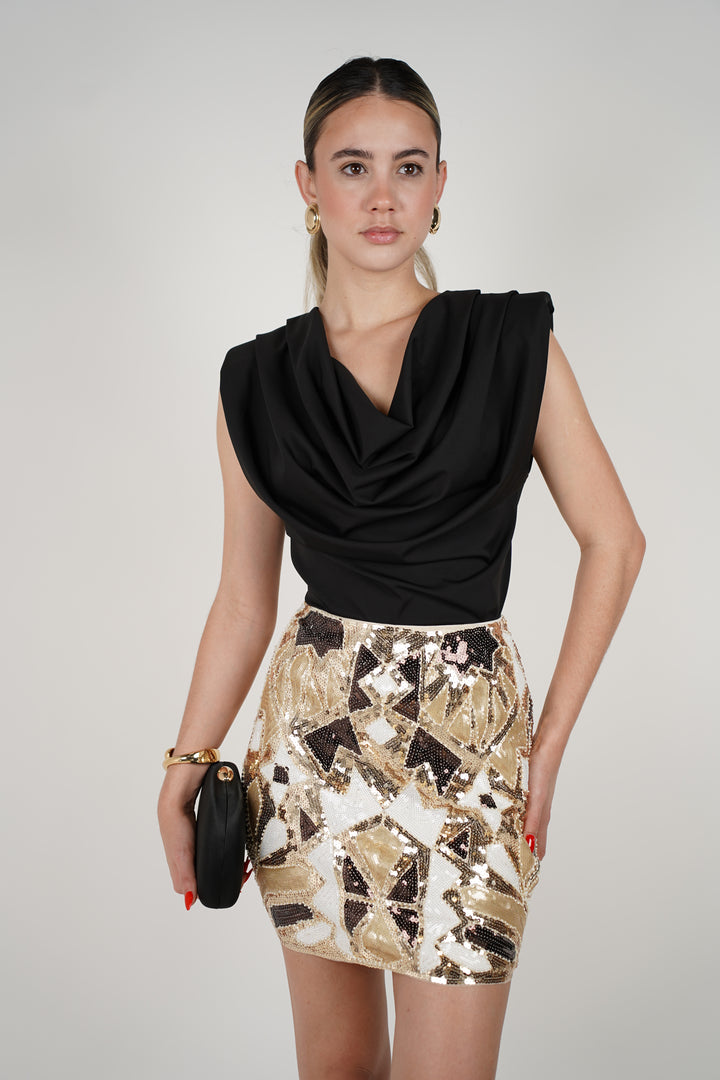 Isabella Skirt – Glam Geometric Sequin Mini