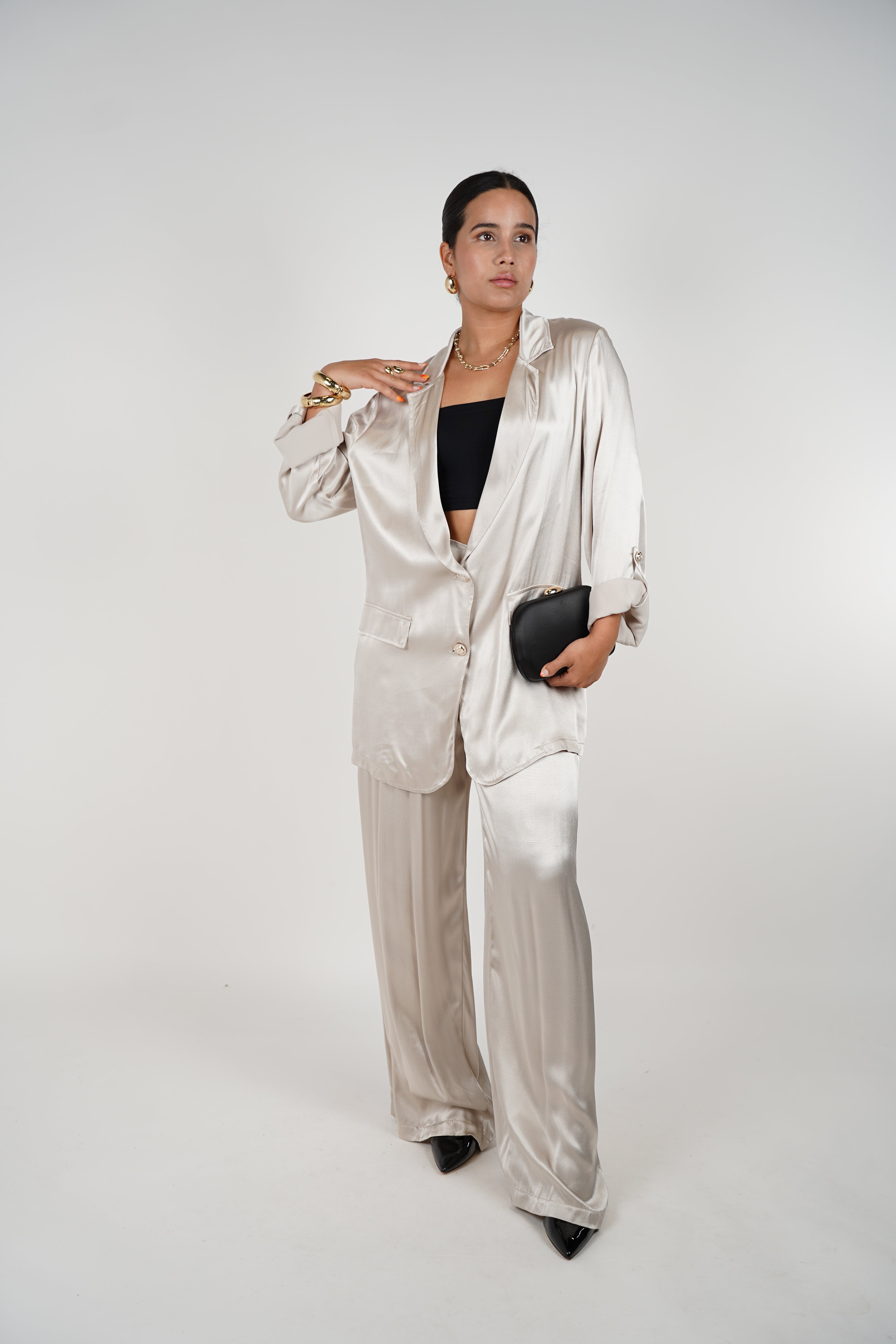 Analieah Set – Effortless Satin Luxe in Pearl