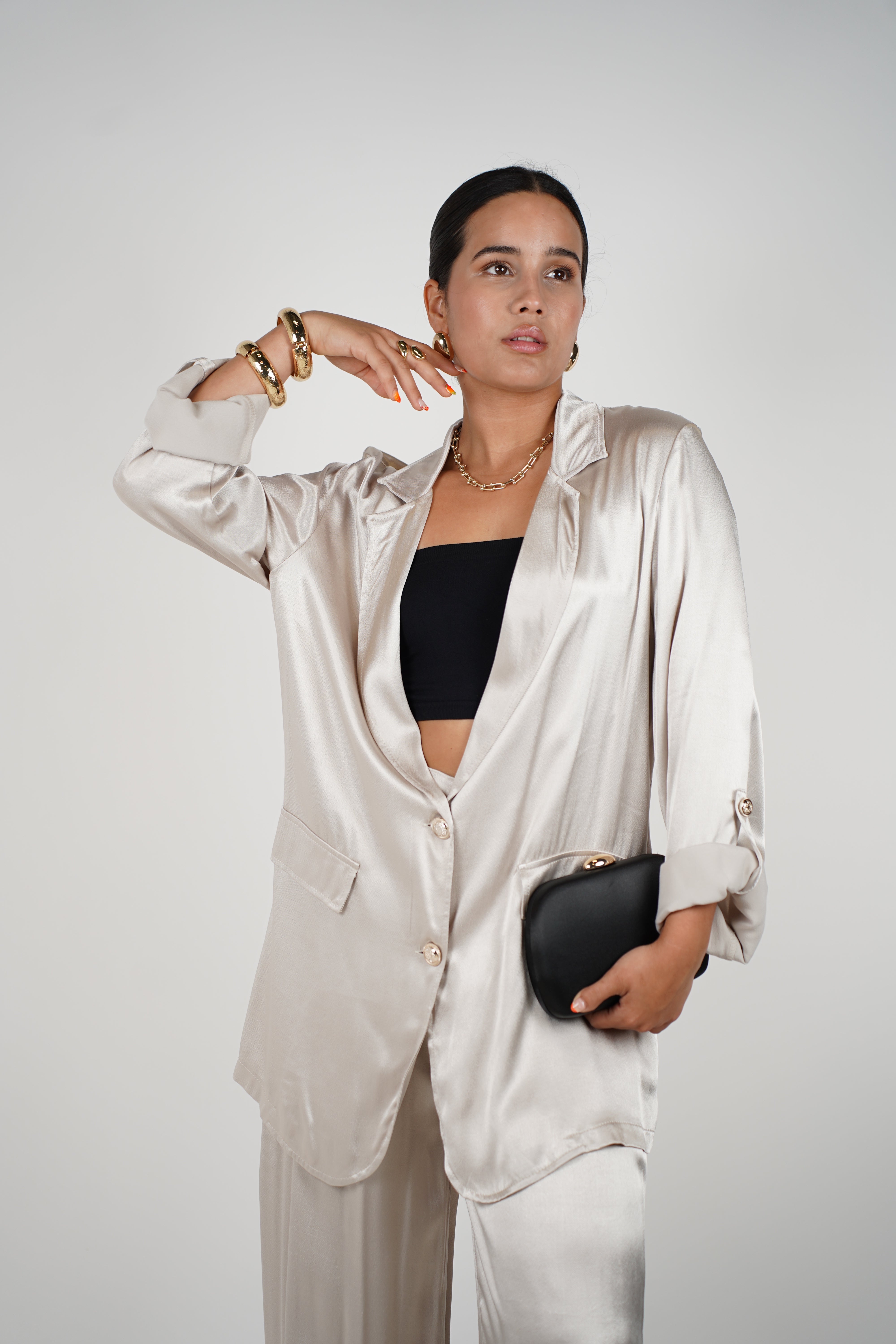 Analieah Set – Effortless Satin Luxe in Pearl