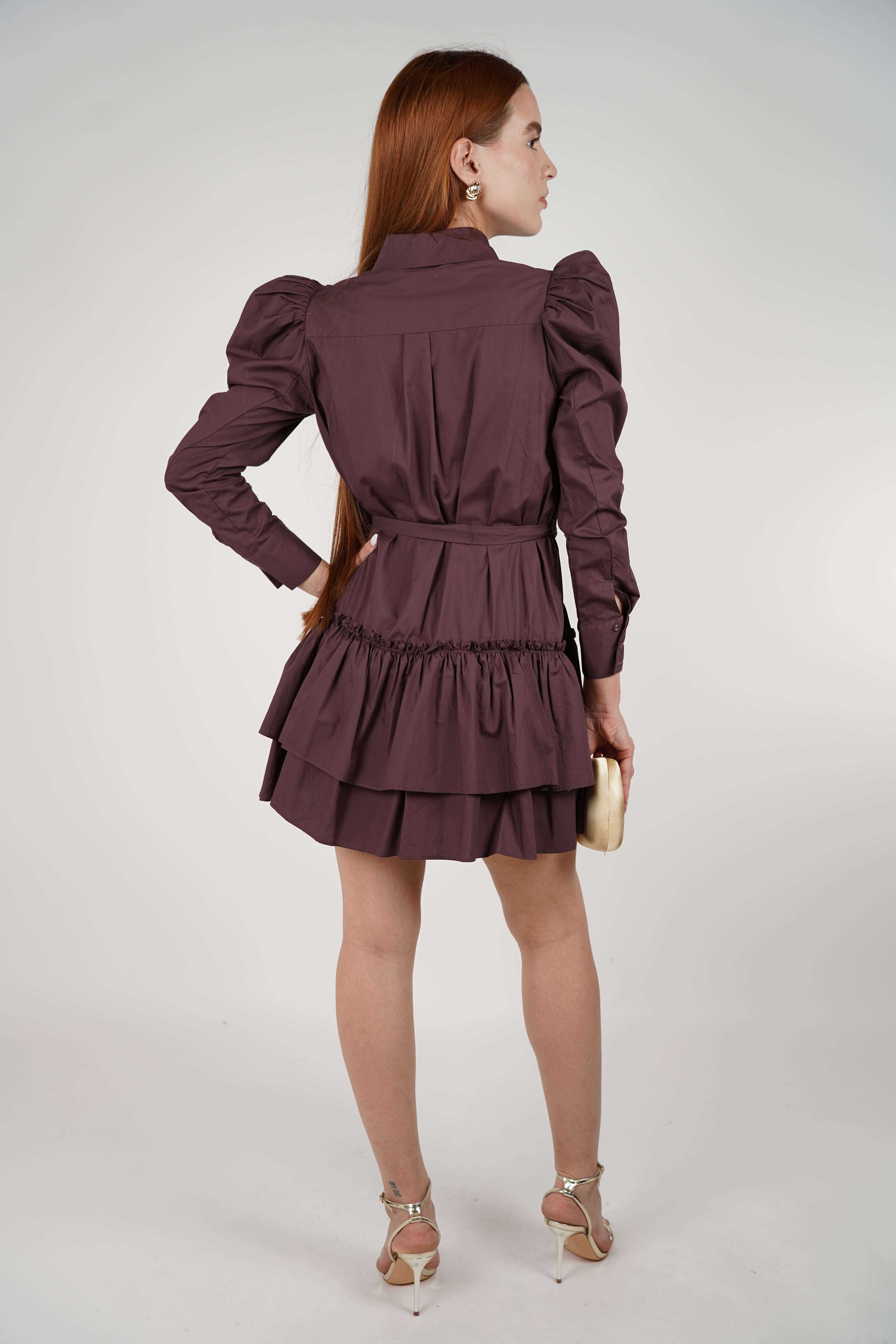 Solane Dress – Classic Collar Meets Feminine Drama