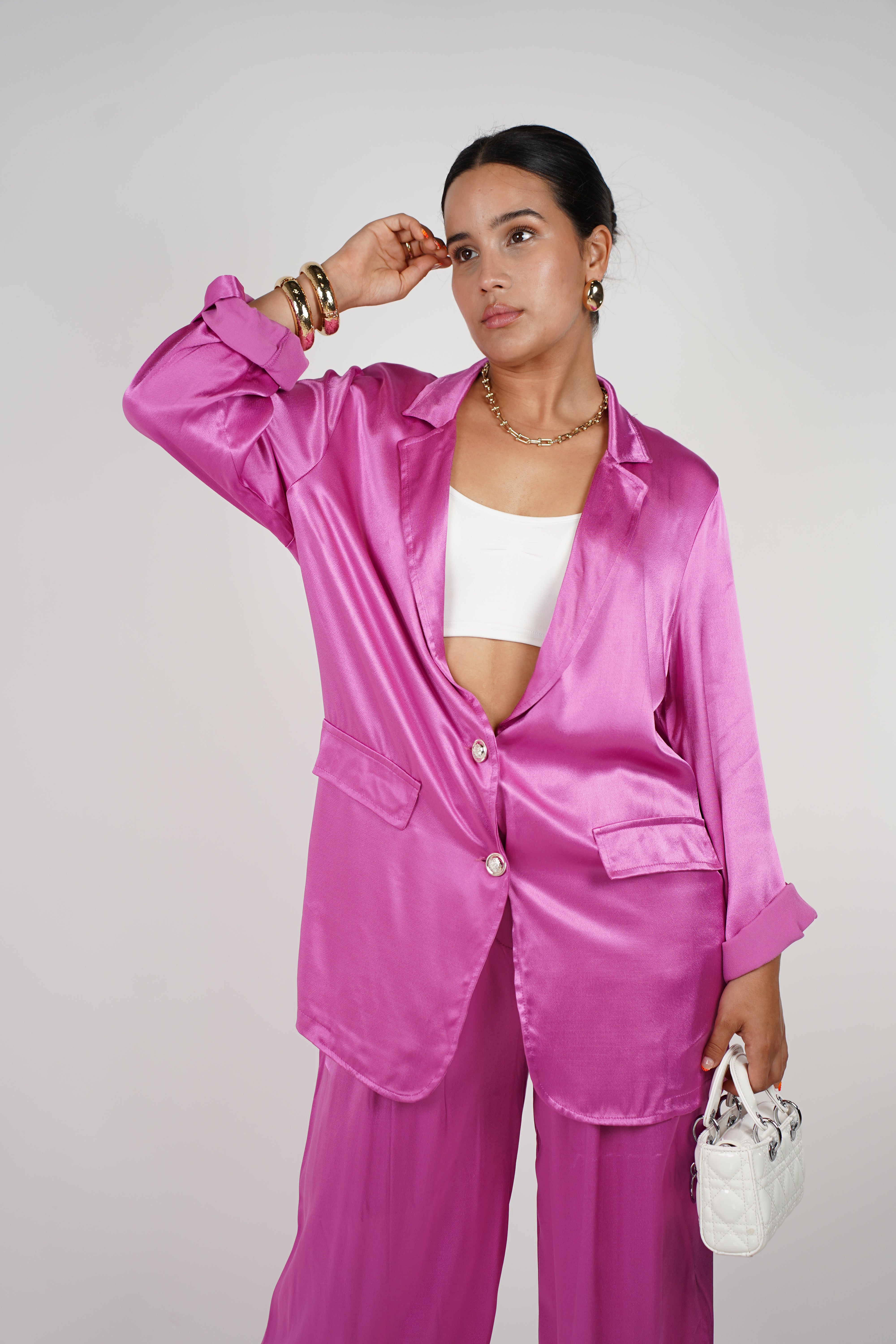 Analieah Set – Effortless Satin Luxe in Pearl