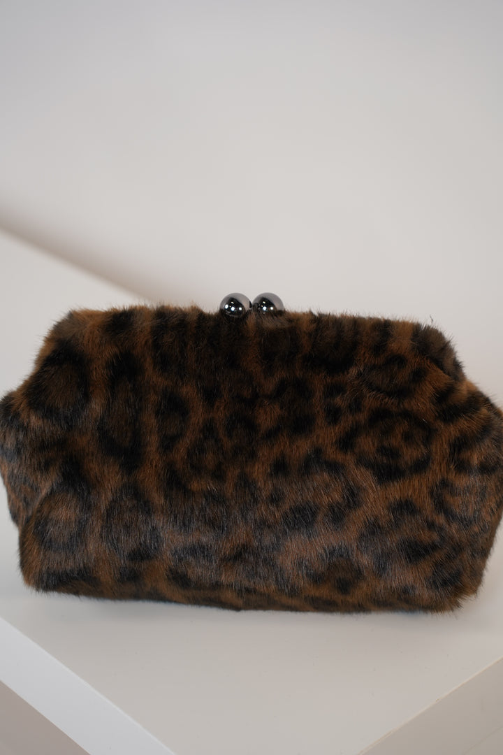 Lucerra Leopard Clutch – Faux Fur Statement Evening Bag