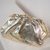 Noeline Soft Clutch – Metallic Ruched Statement Bag