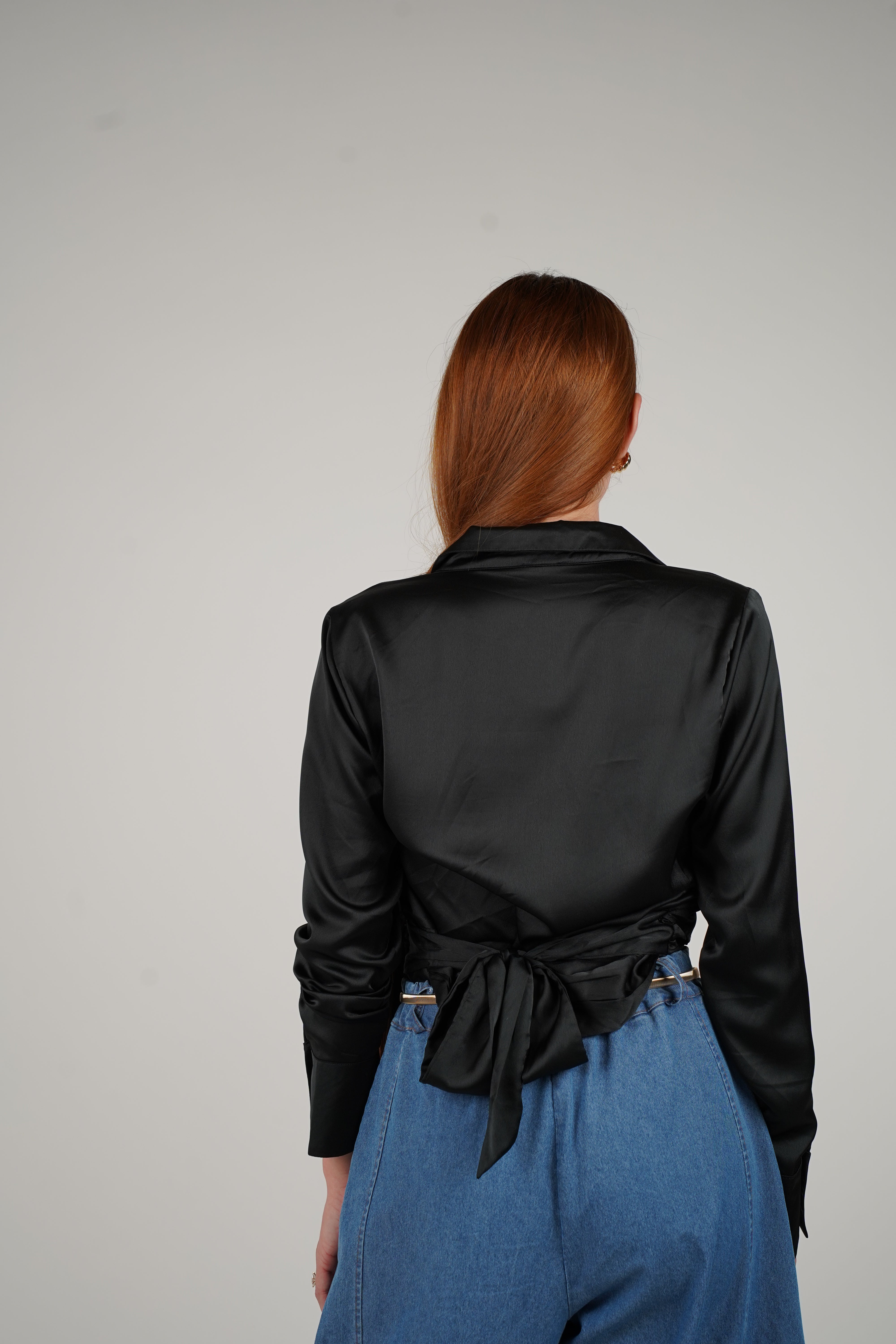 Feny Blouse – Satin Wrap Elegance