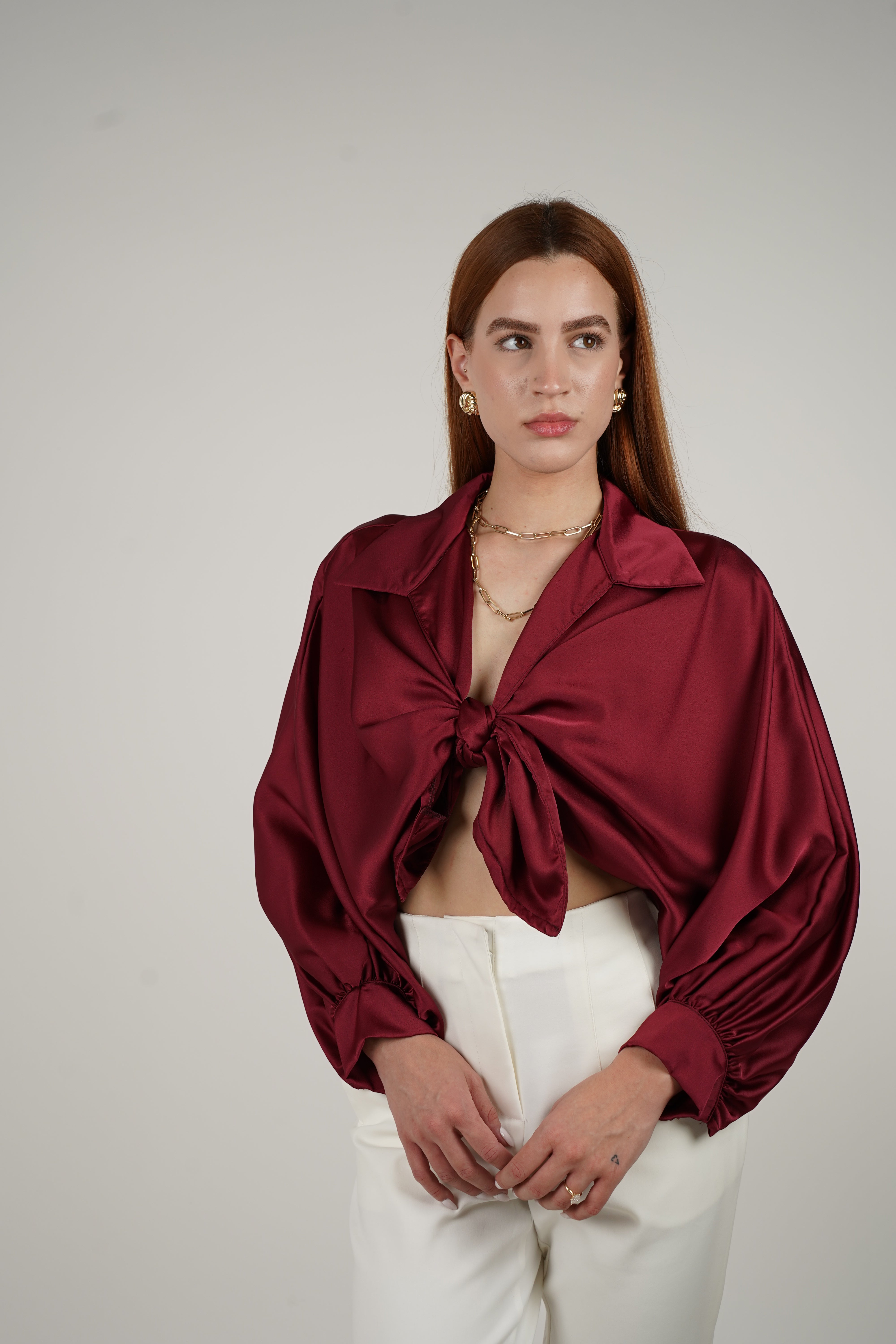 Agatha Silk Blouse – Elegant Shine, Effortless Style