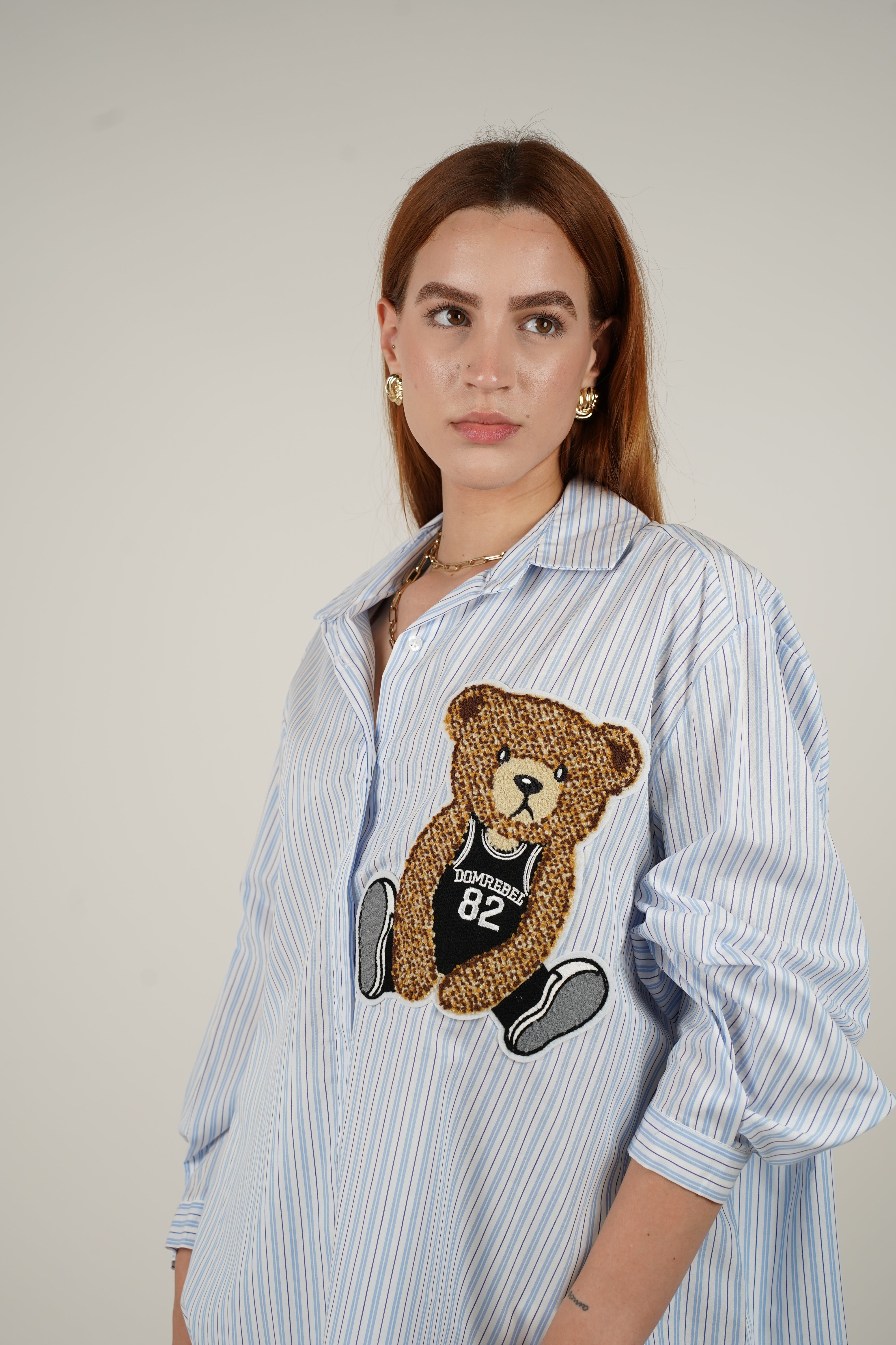 Osito Button Down – Playful Stripes with a Cute Twist