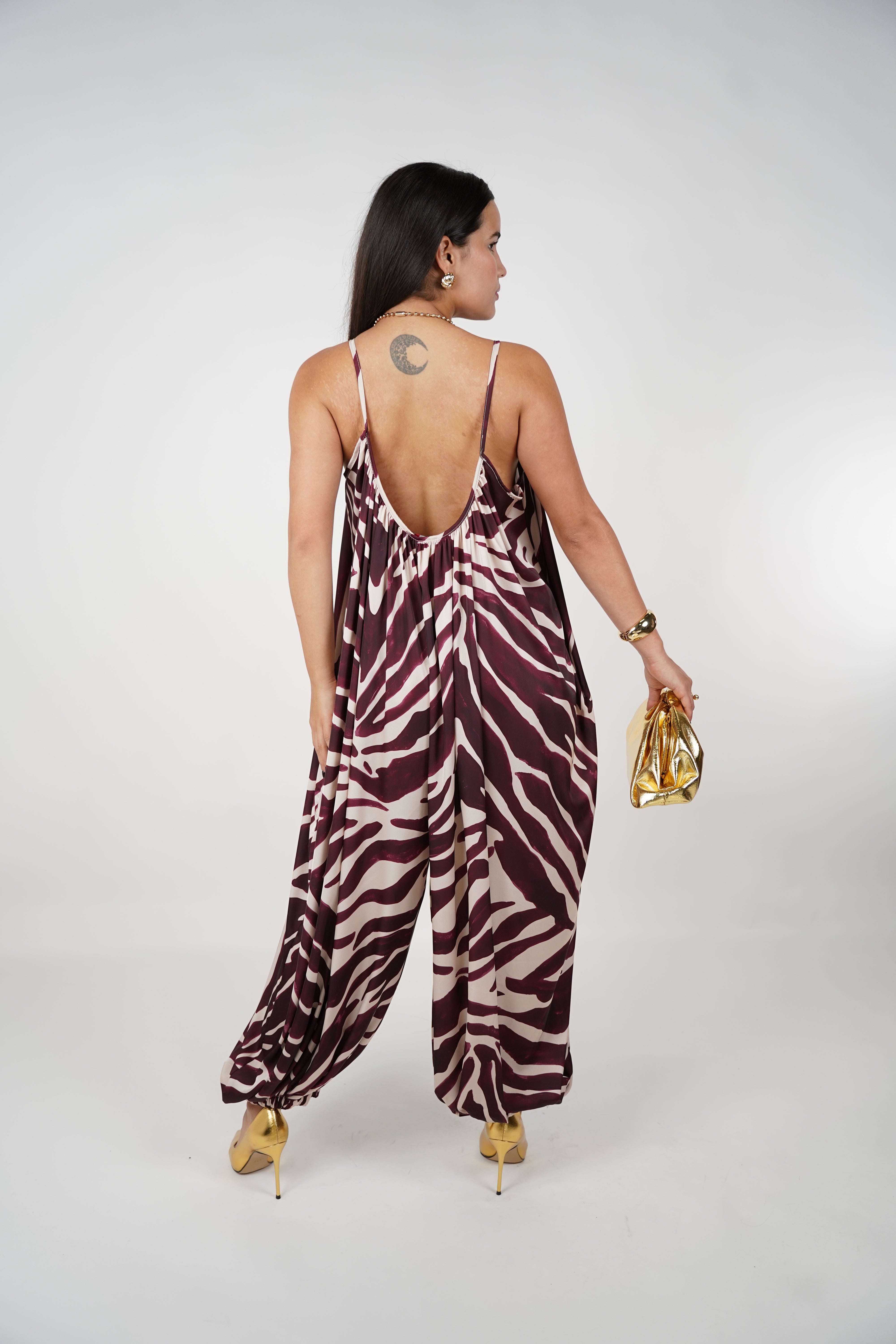 Raina Zebra Jumpsuit Joggers – Bold Print Meets Effortless Style