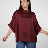 Vexira Oversized Blouse – Effortless Elegance in Luxe Black Satin