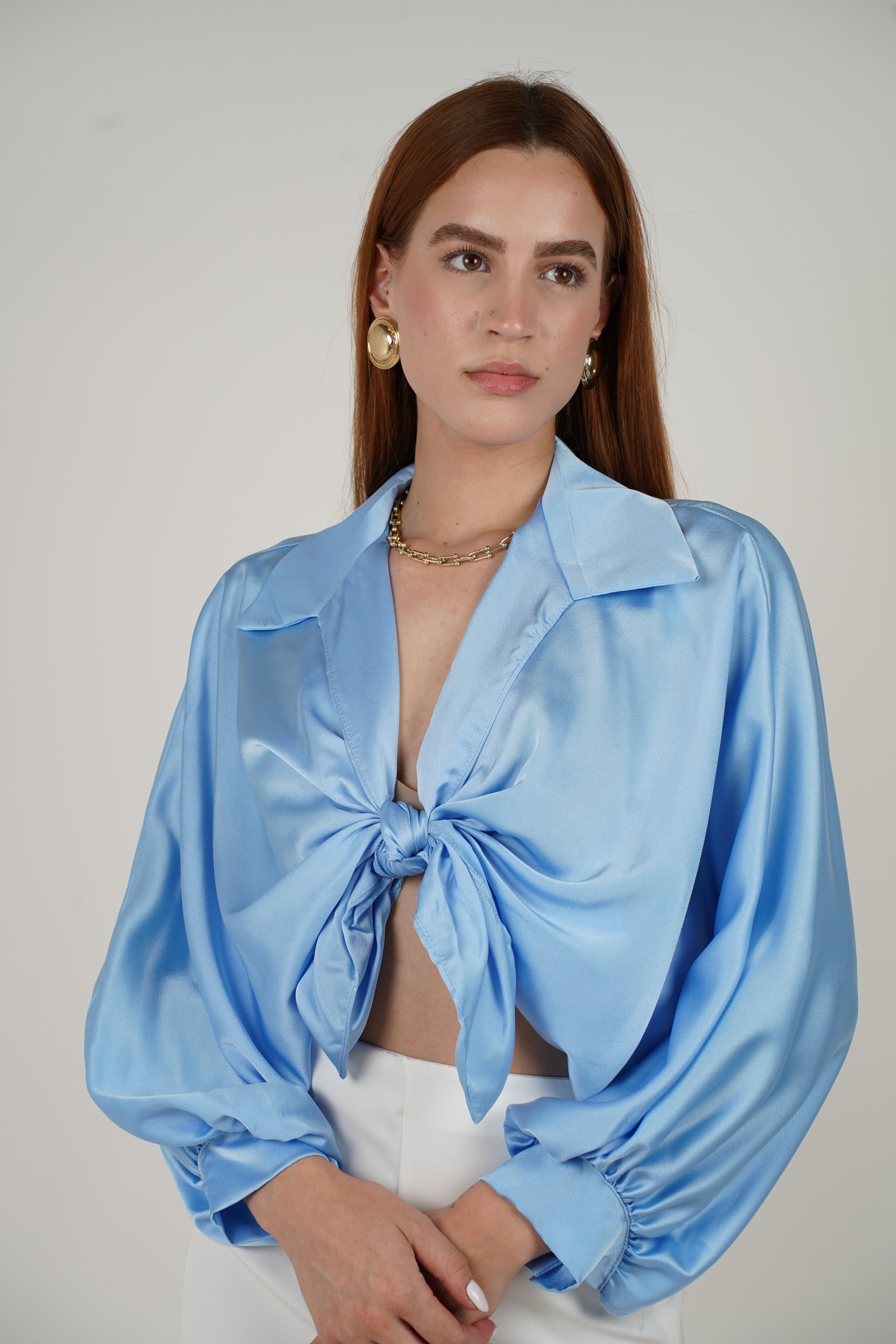 Agatha Silk Blouse – Elegant Shine, Effortless Style