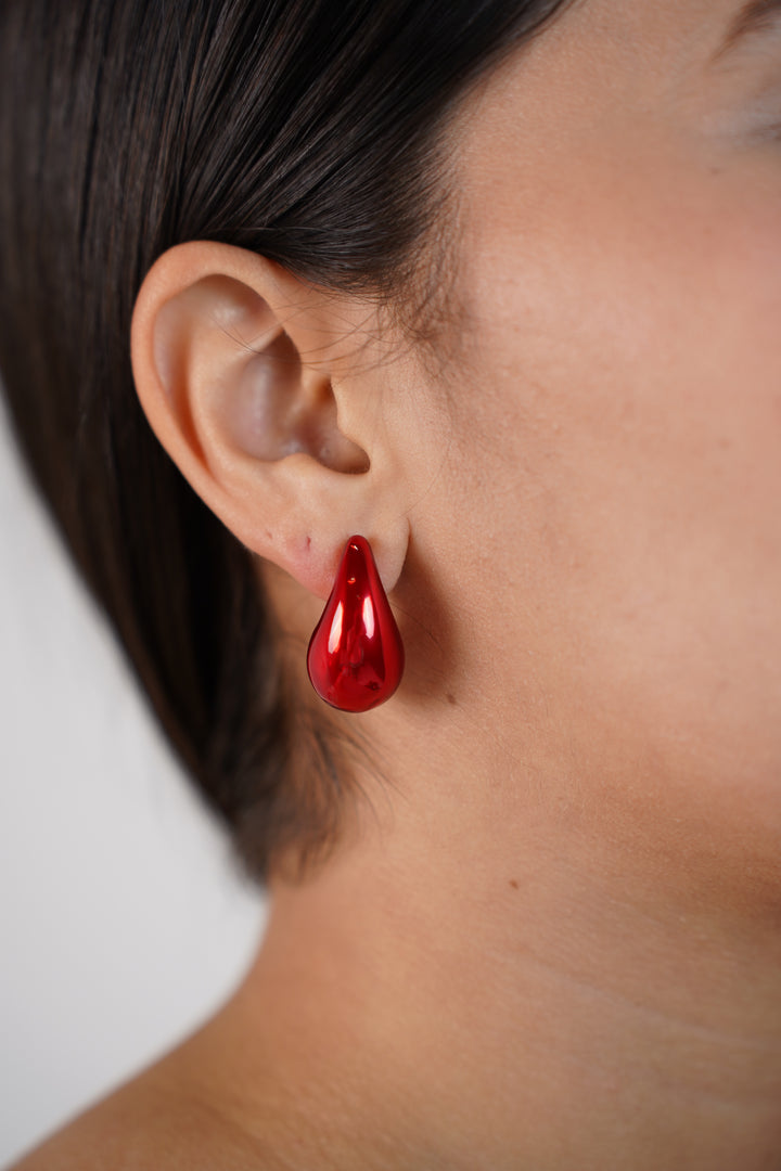 Ravella Drop Earrings – Glossy Teardrop Statement