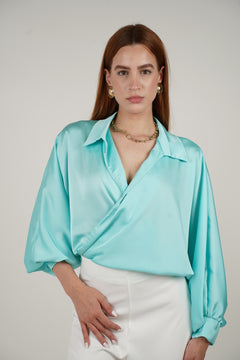 Blusa de seda Agatha – Brillo elegante, estilo sin esfuerzo