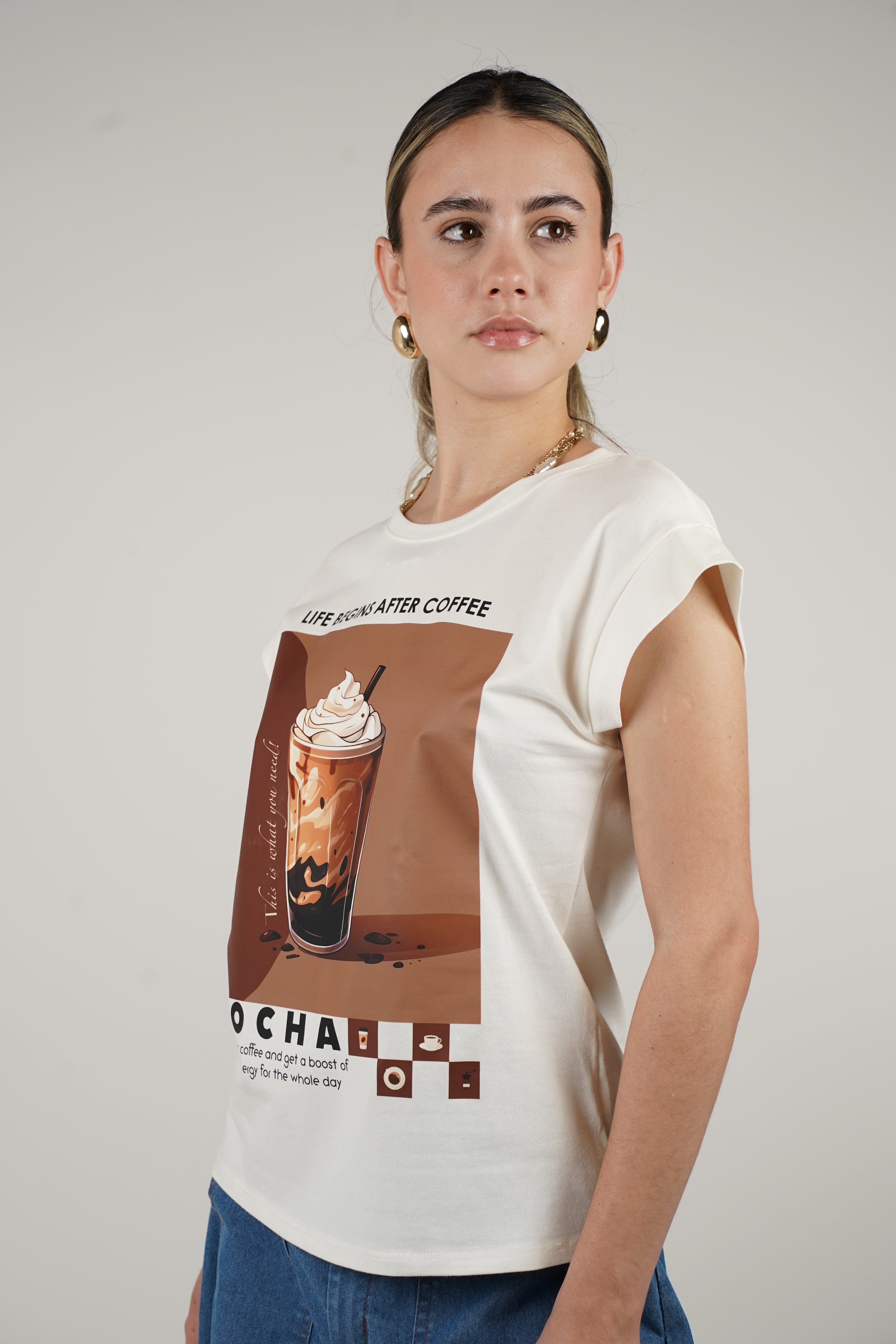 June Coffee Top – "Life Begins After Coffee" Graphic Tee