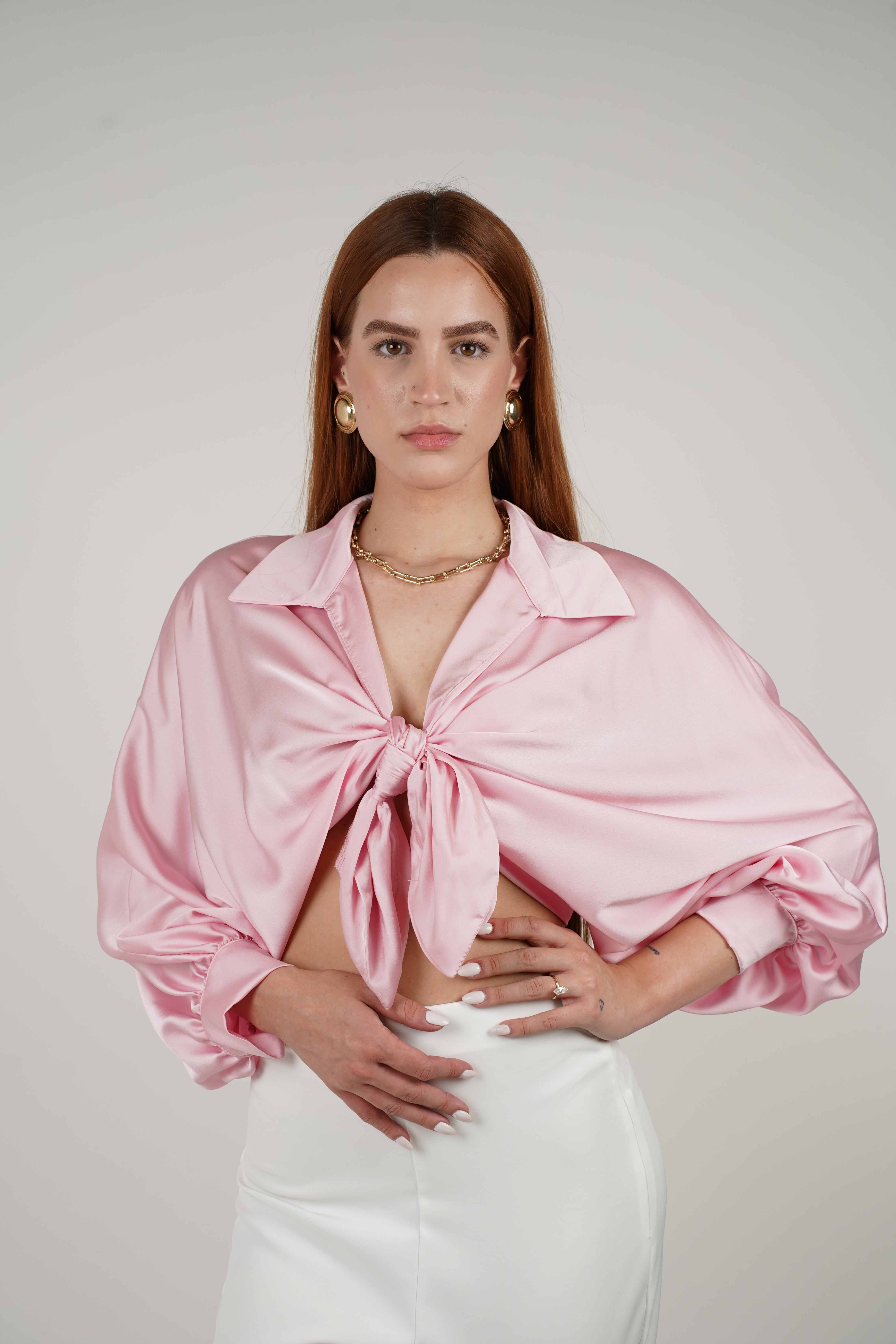 Agatha Silk Blouse – Elegant Shine, Effortless Style