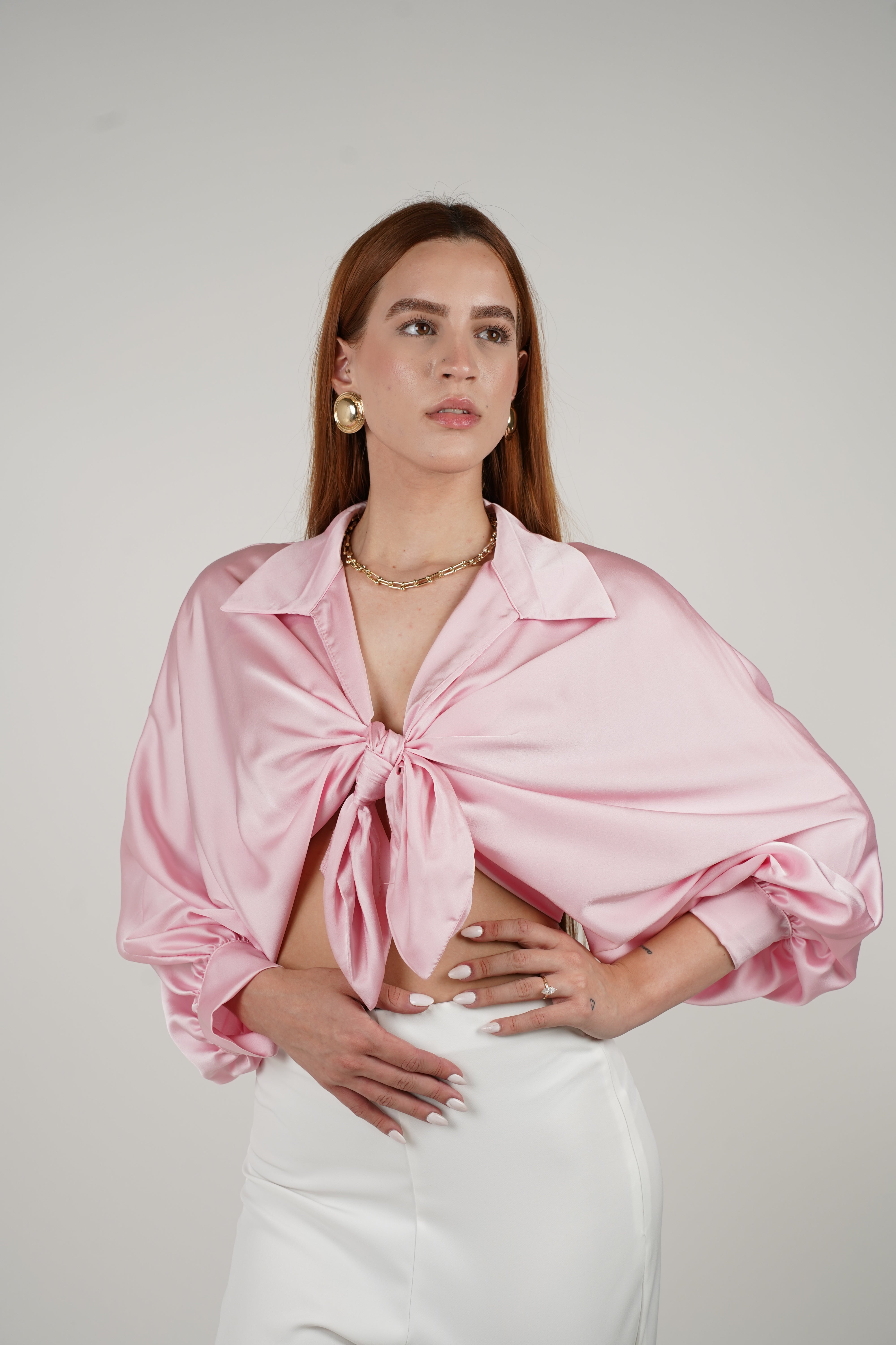 Agatha Silk Blouse – Elegant Shine, Effortless Style