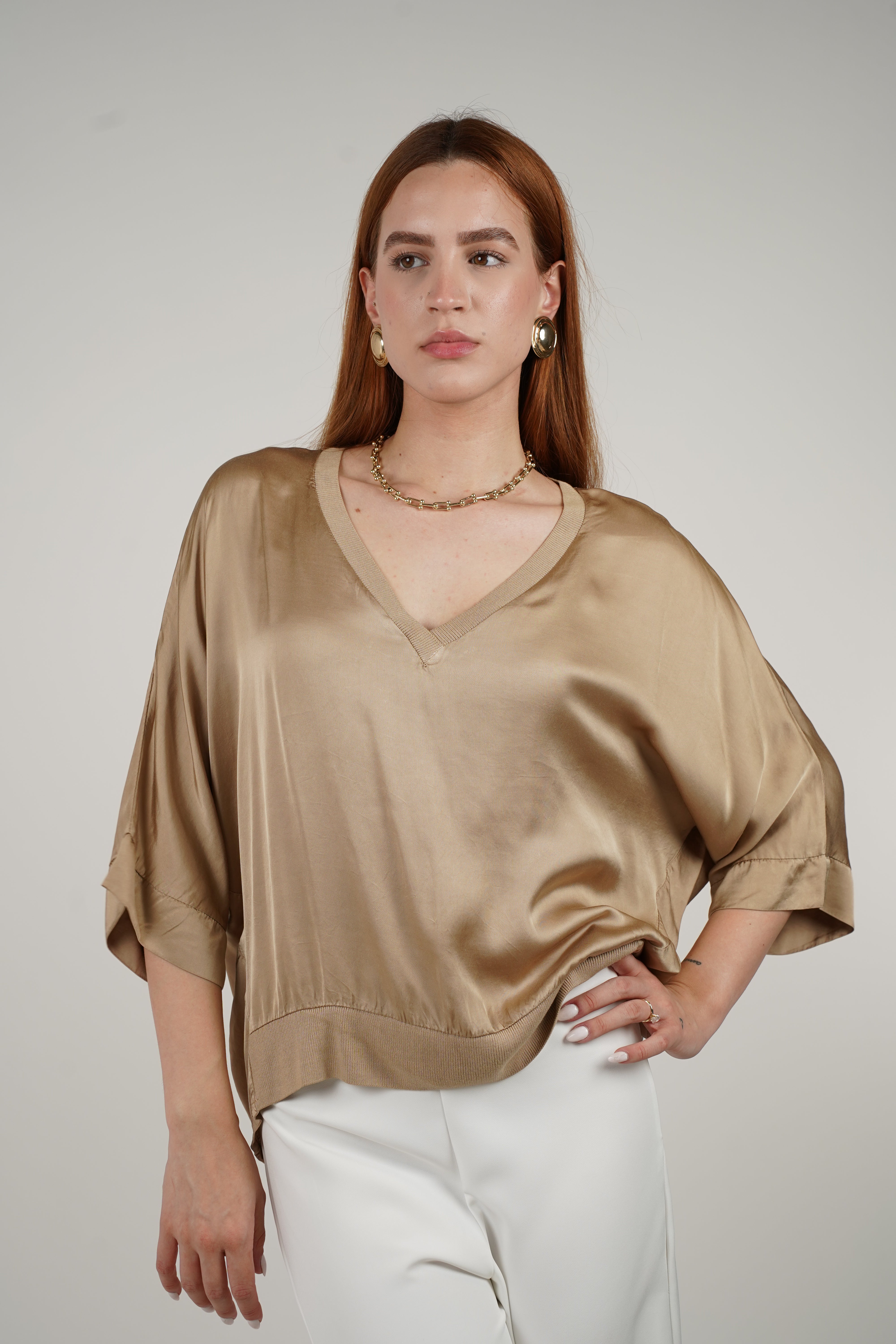 Alice Blouse – Effortless Satin Drape for Everyday Elegance