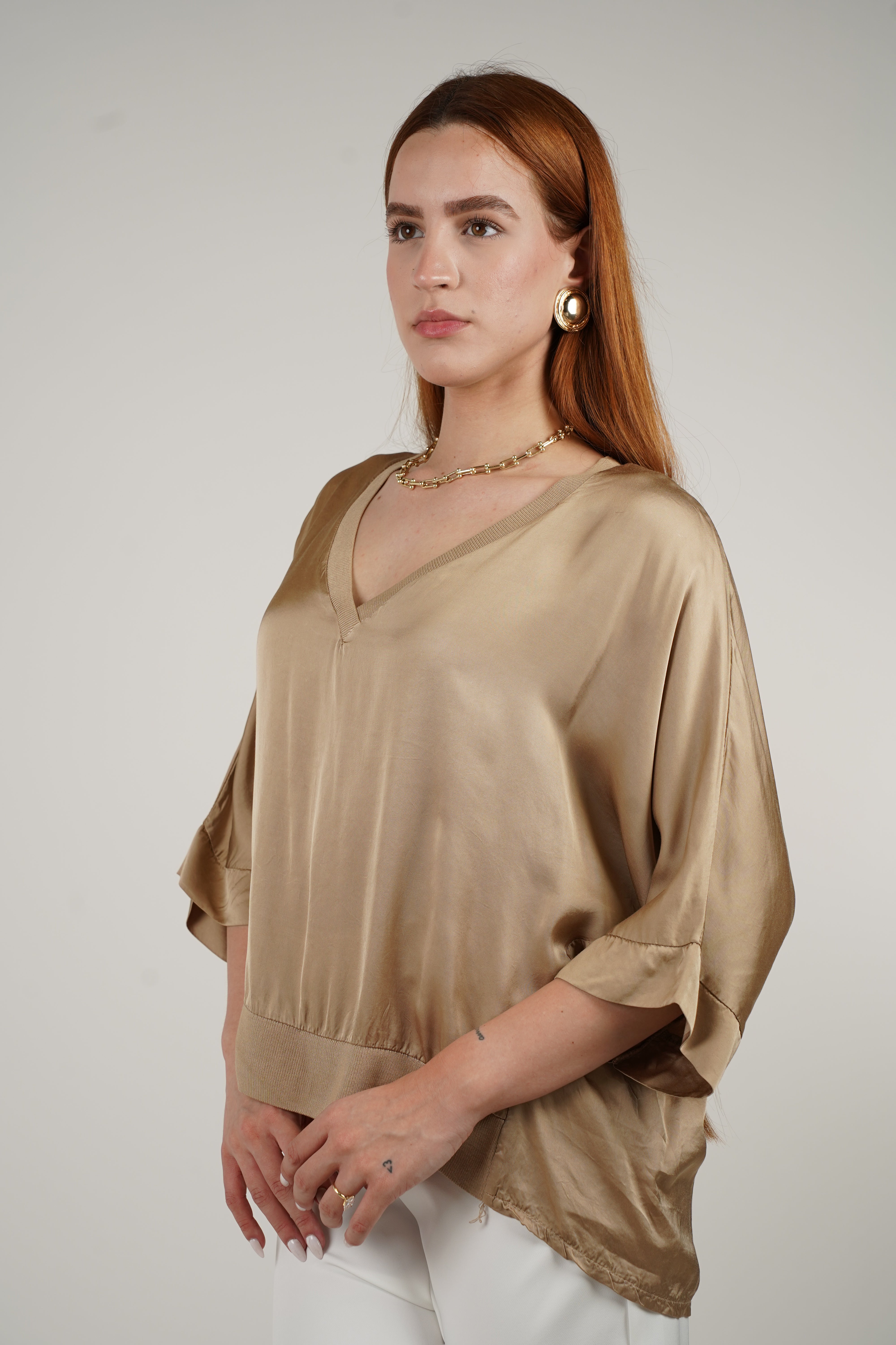 Alice Blouse – Effortless Satin Drape for Everyday Elegance
