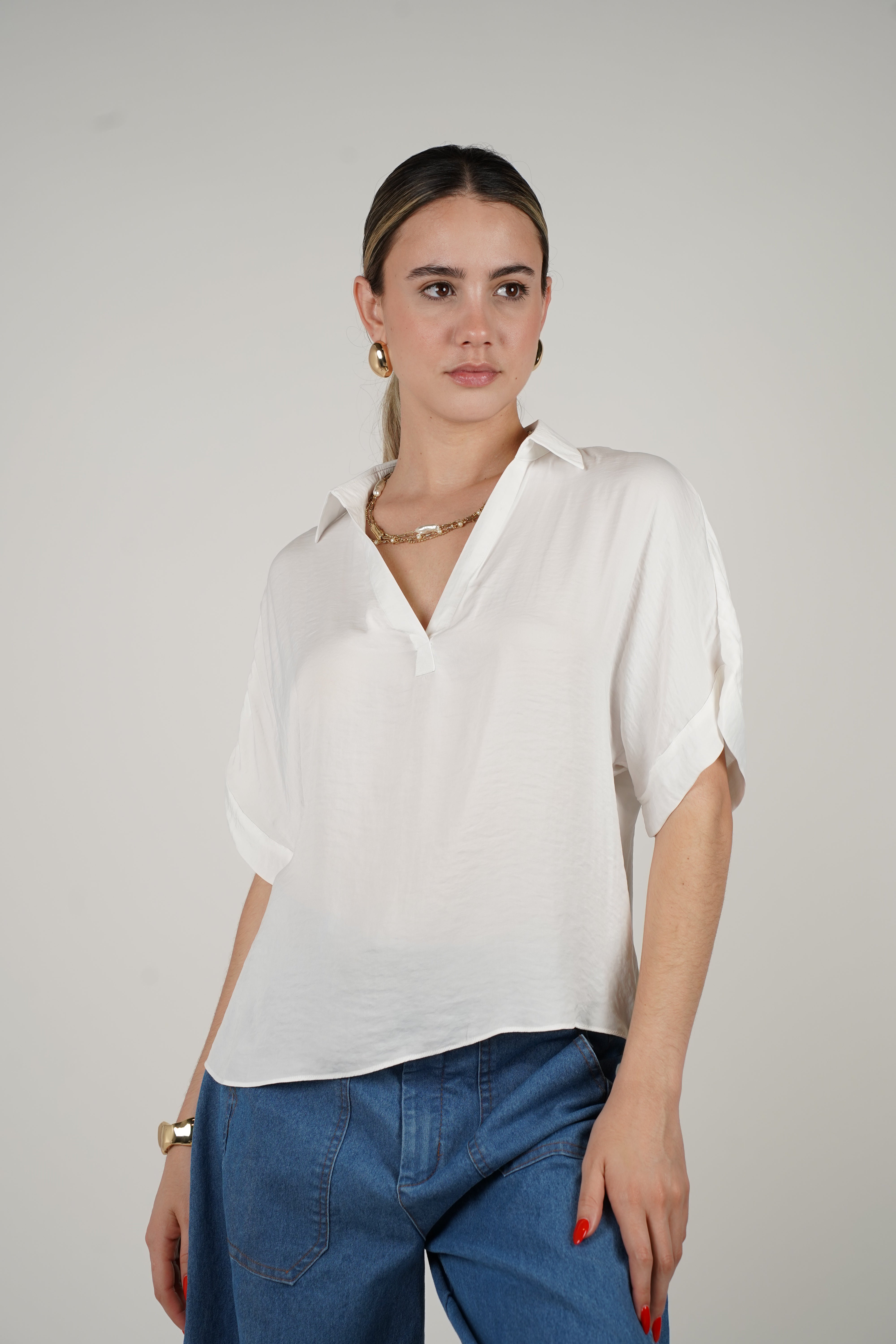 Rynna Flaca Top – Effortless Everyday Collared Blouse