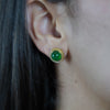 Esme Stud Earrings – Classic Elegance with a Pop of Green