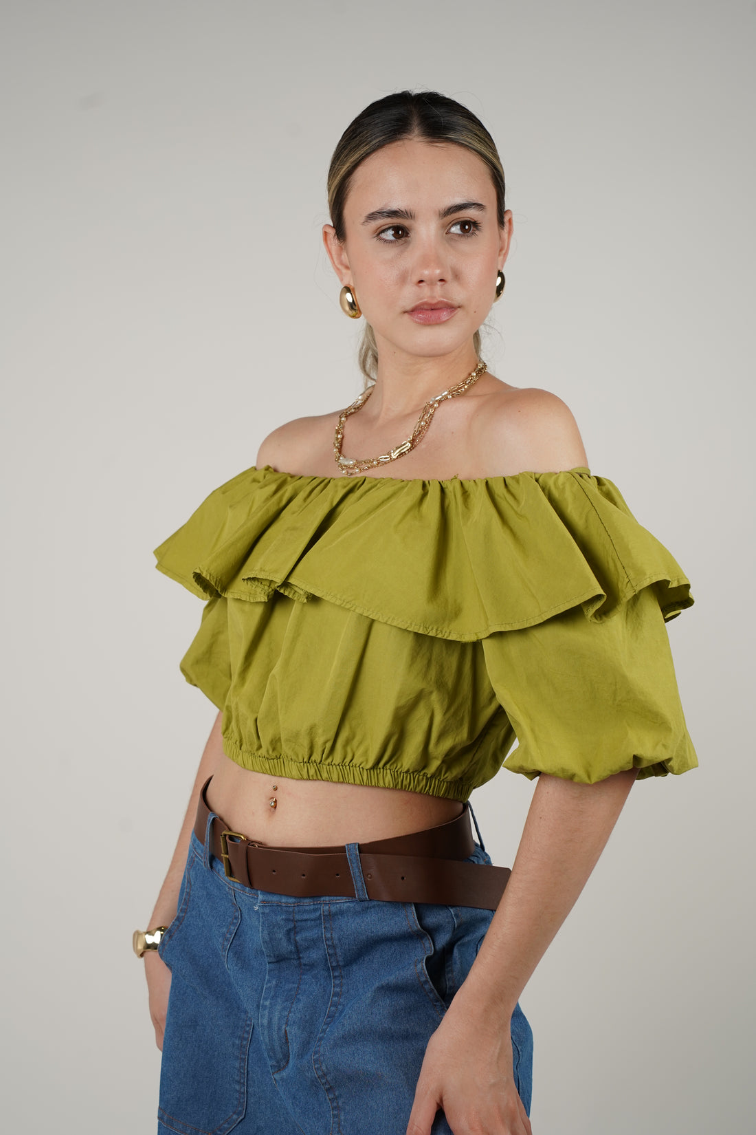 Reva Ruffle Top – Flirty Off-Shoulder Charm in Multiple Colors