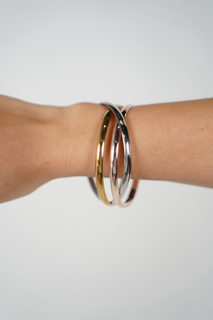 Milena Trinity Bracelets – Classic Gold, Silver & Rose Set