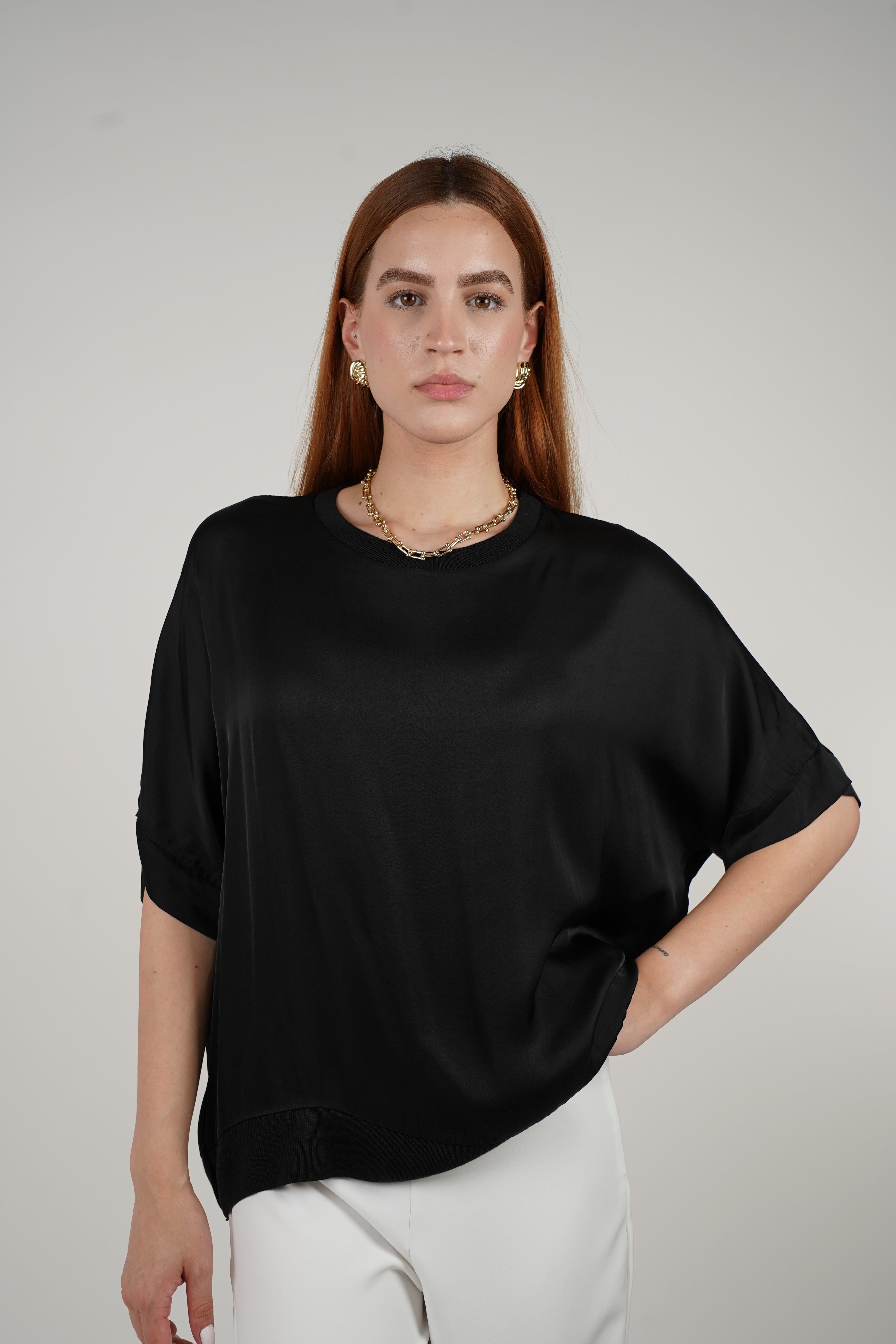 Alice Blouse – Effortless Satin Drape for Everyday Elegance