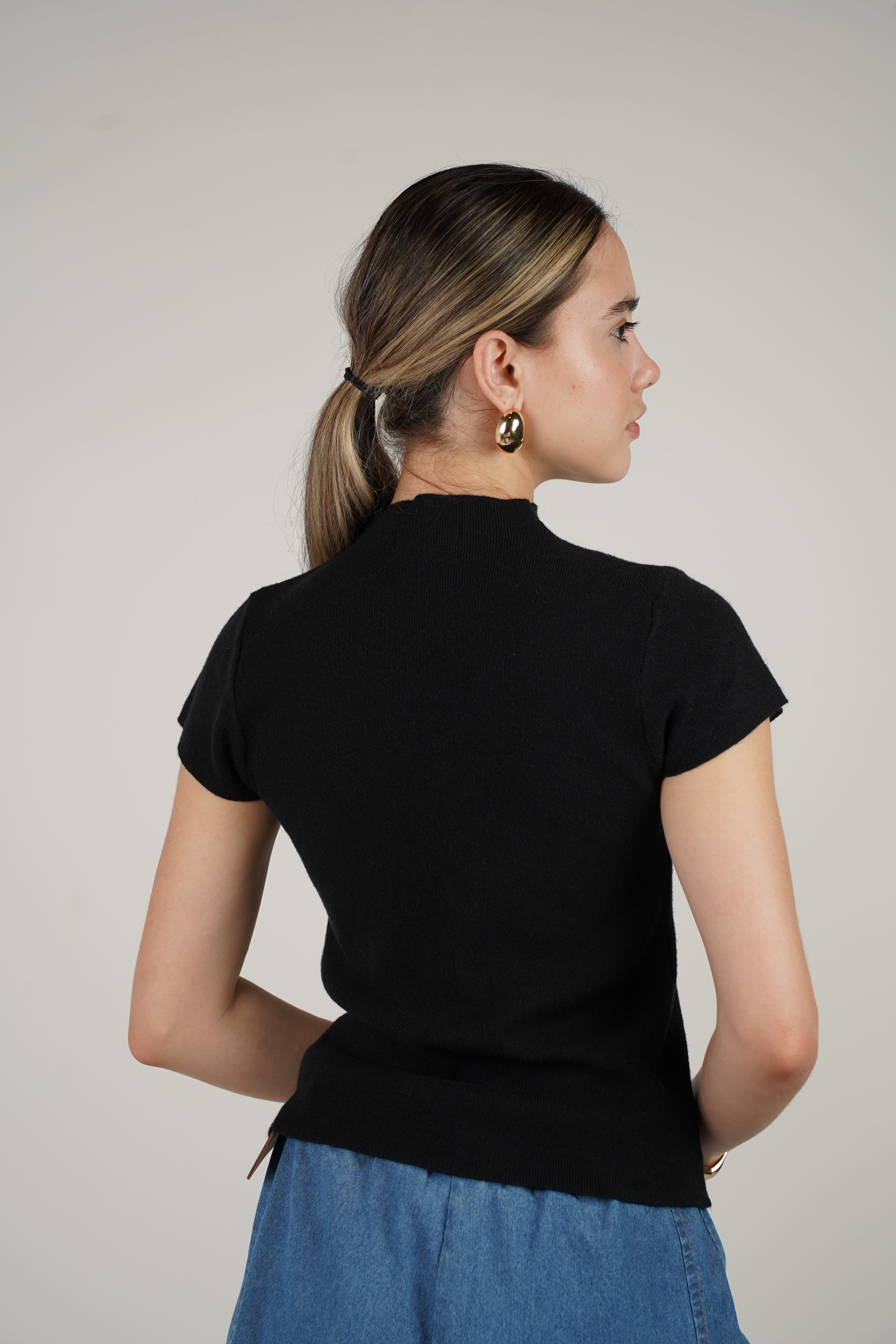 Loretta Top – Sleek High Neck Knit Basic