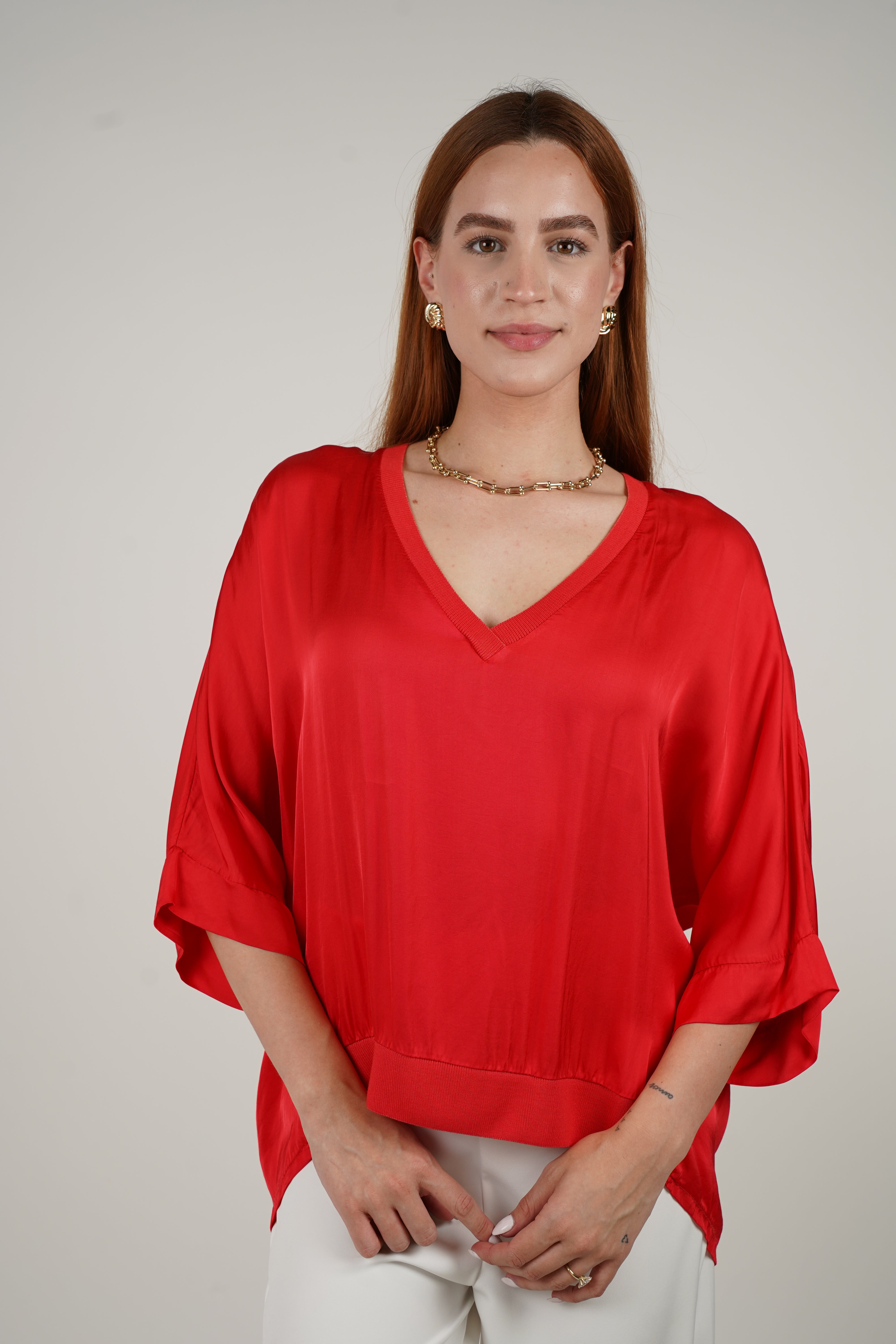 Alice Blouse – Effortless Satin Drape for Everyday Elegance