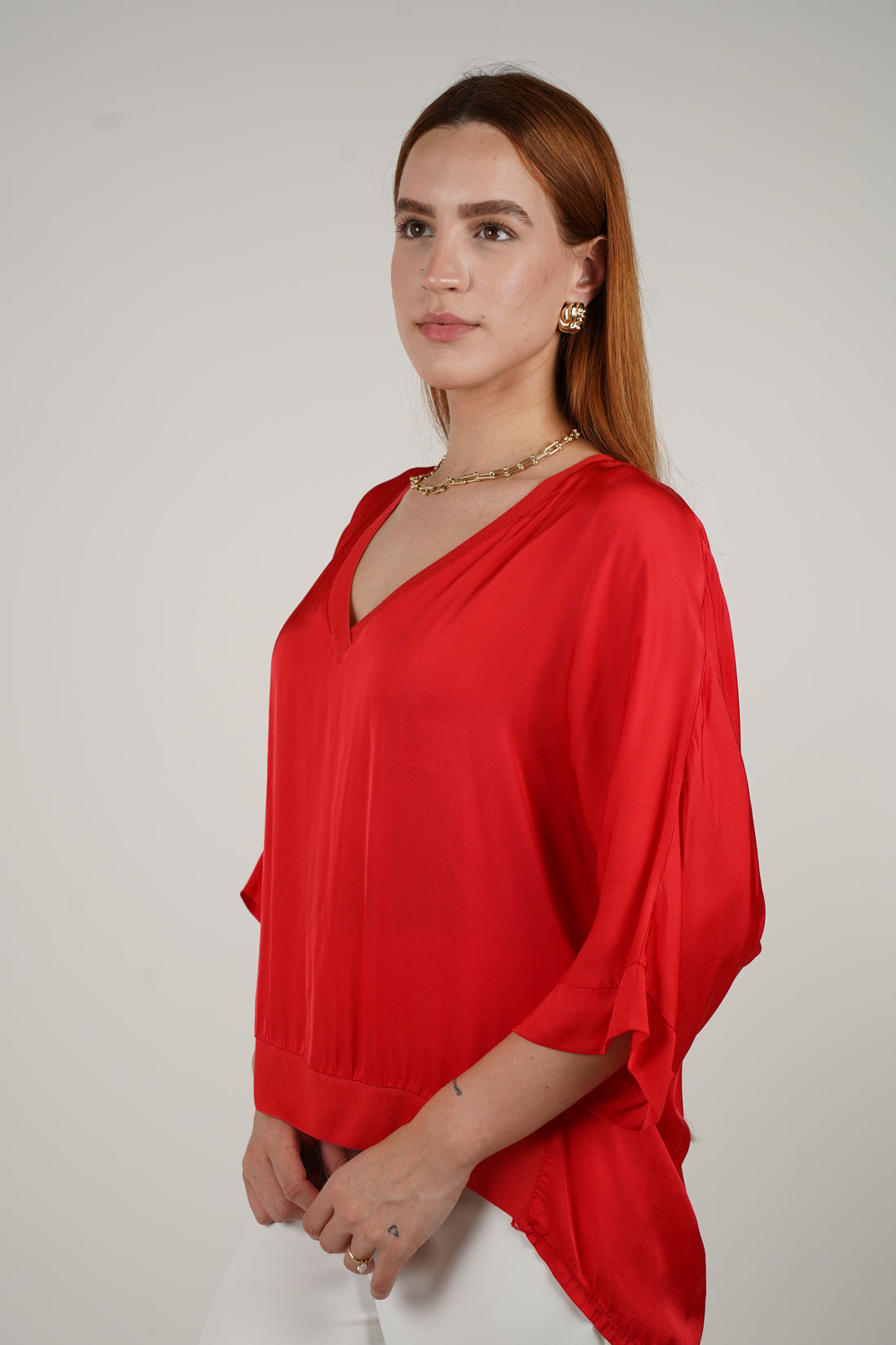 Alice Blouse – Effortless Satin Drape for Everyday Elegance