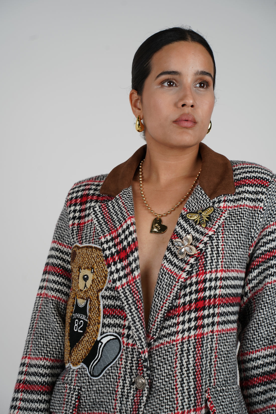 Blazer de oso a cuadros