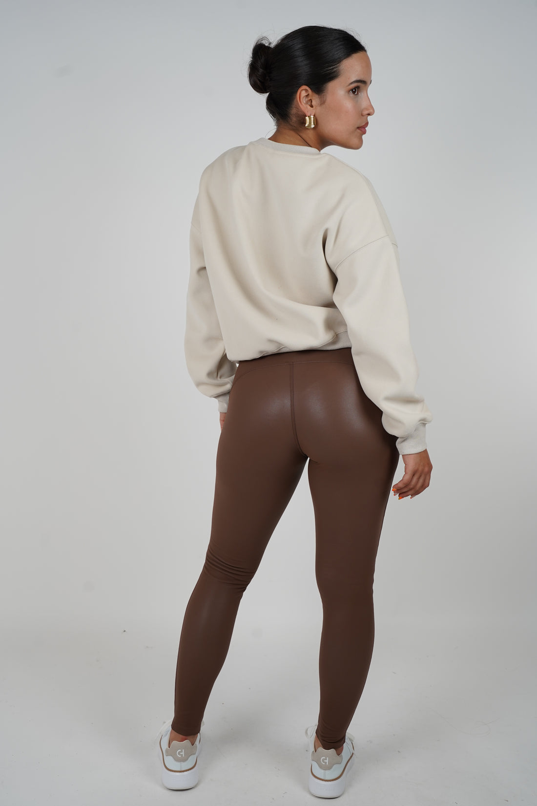 Bruno Leather Leggings – Sleek Brown Faux Leather Fit