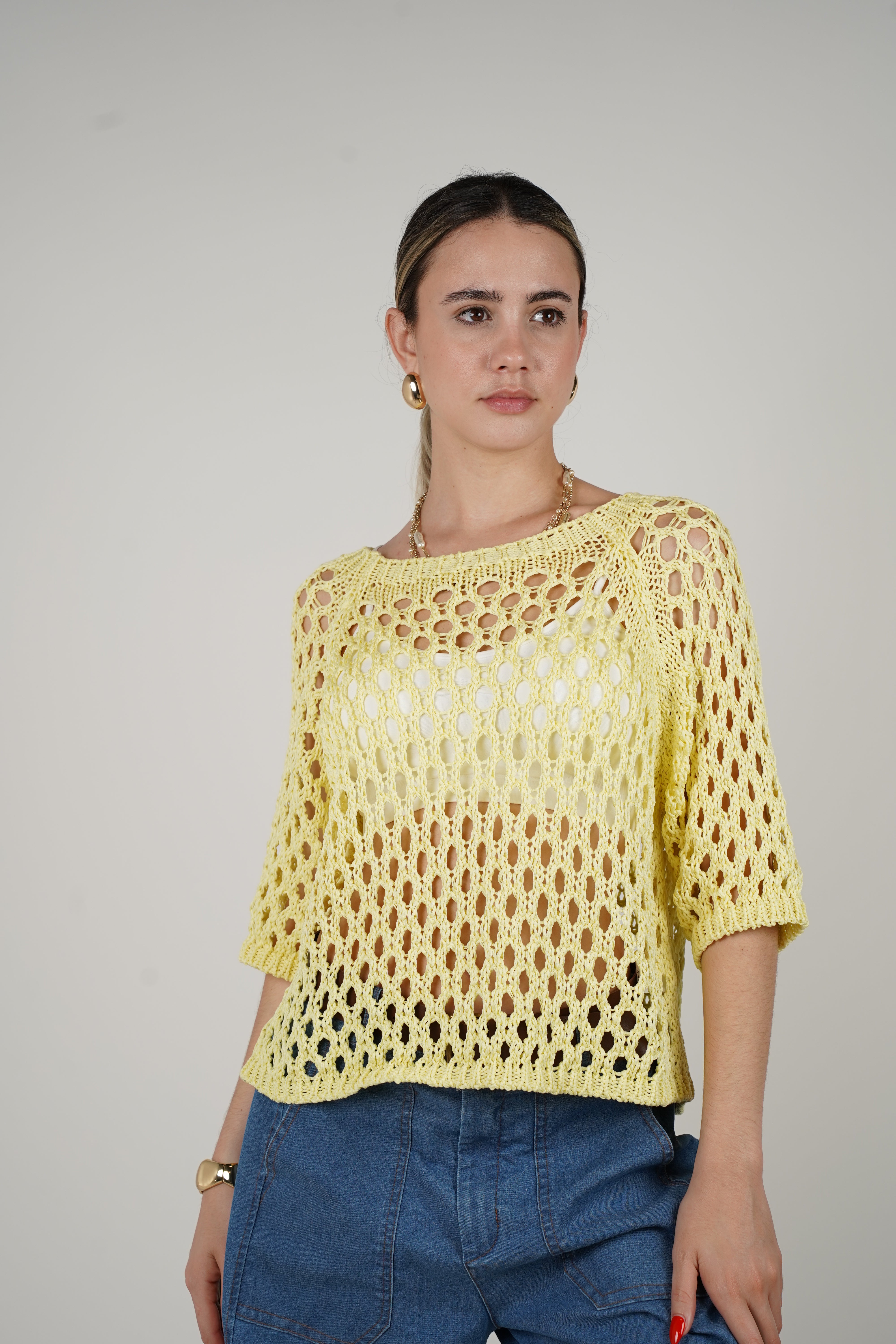 Zeka Cardigan Sweater – Open Knit Pullover