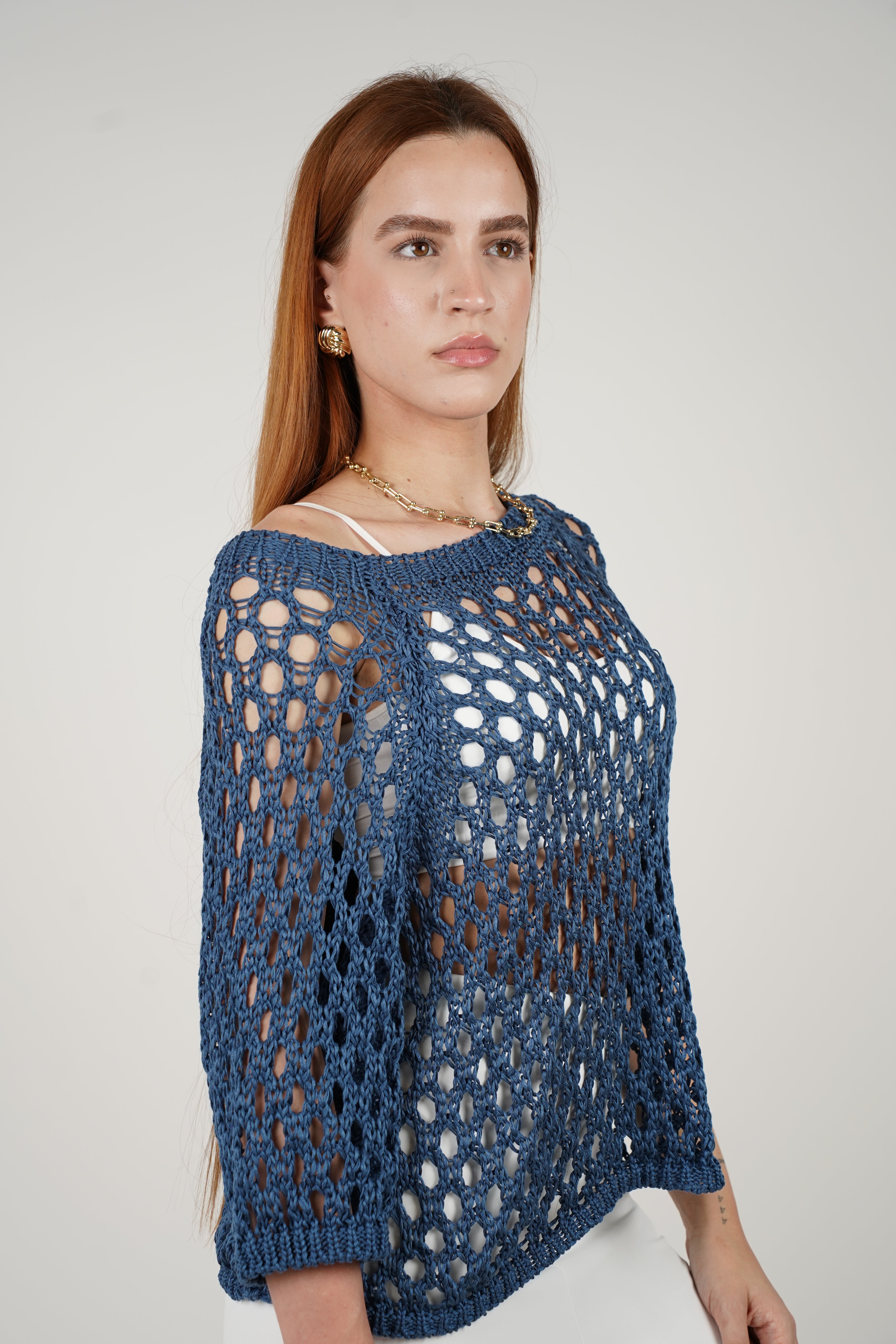 Zeka Cardigan Sweater – Open Knit Pullover