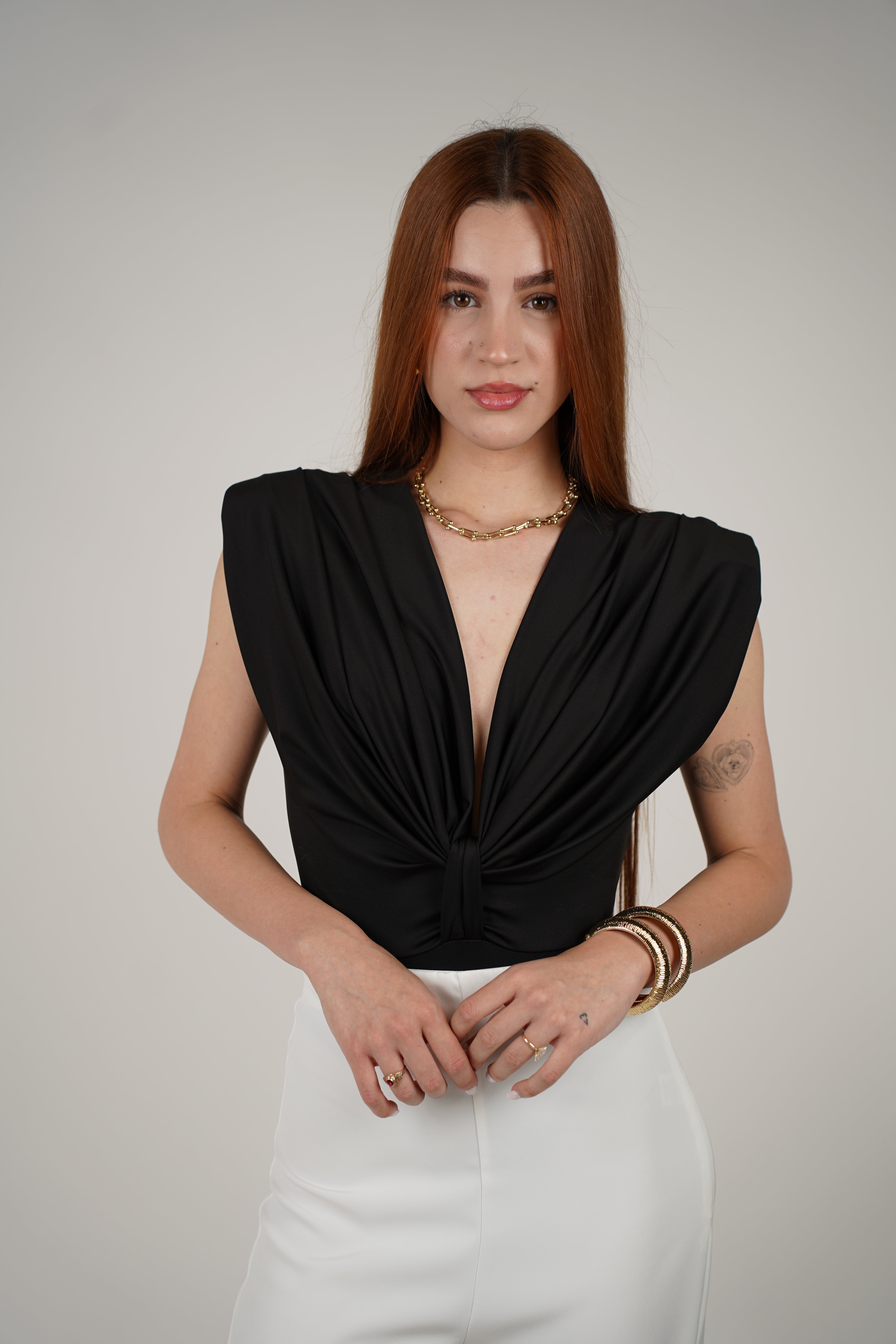 Marcela Bodysuit – Sleek, Draped & Effortless