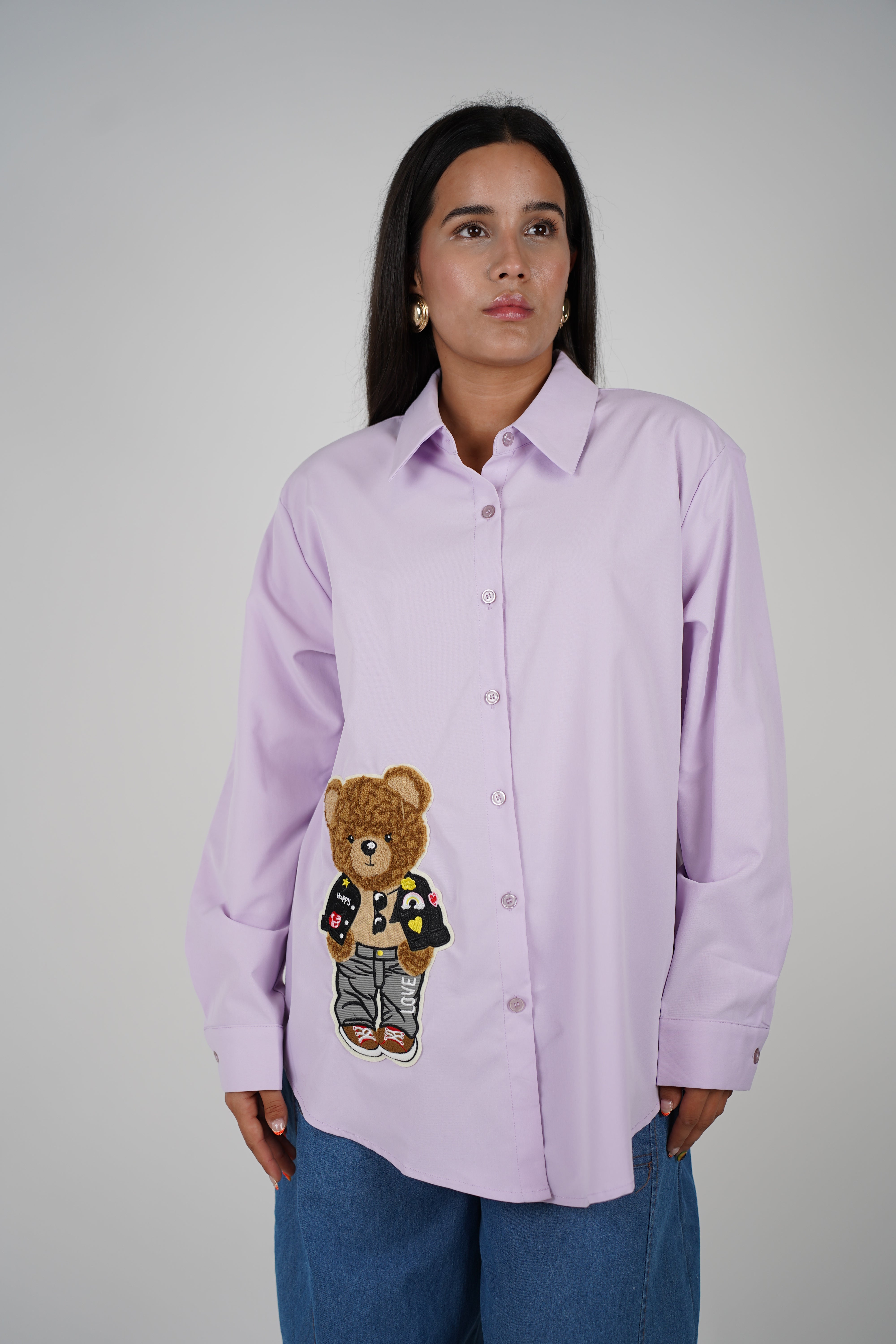 Exclusive Bear Button Down -  Playful Twist on a Classic Shirt