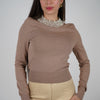 Cuello de perla de manga larga
