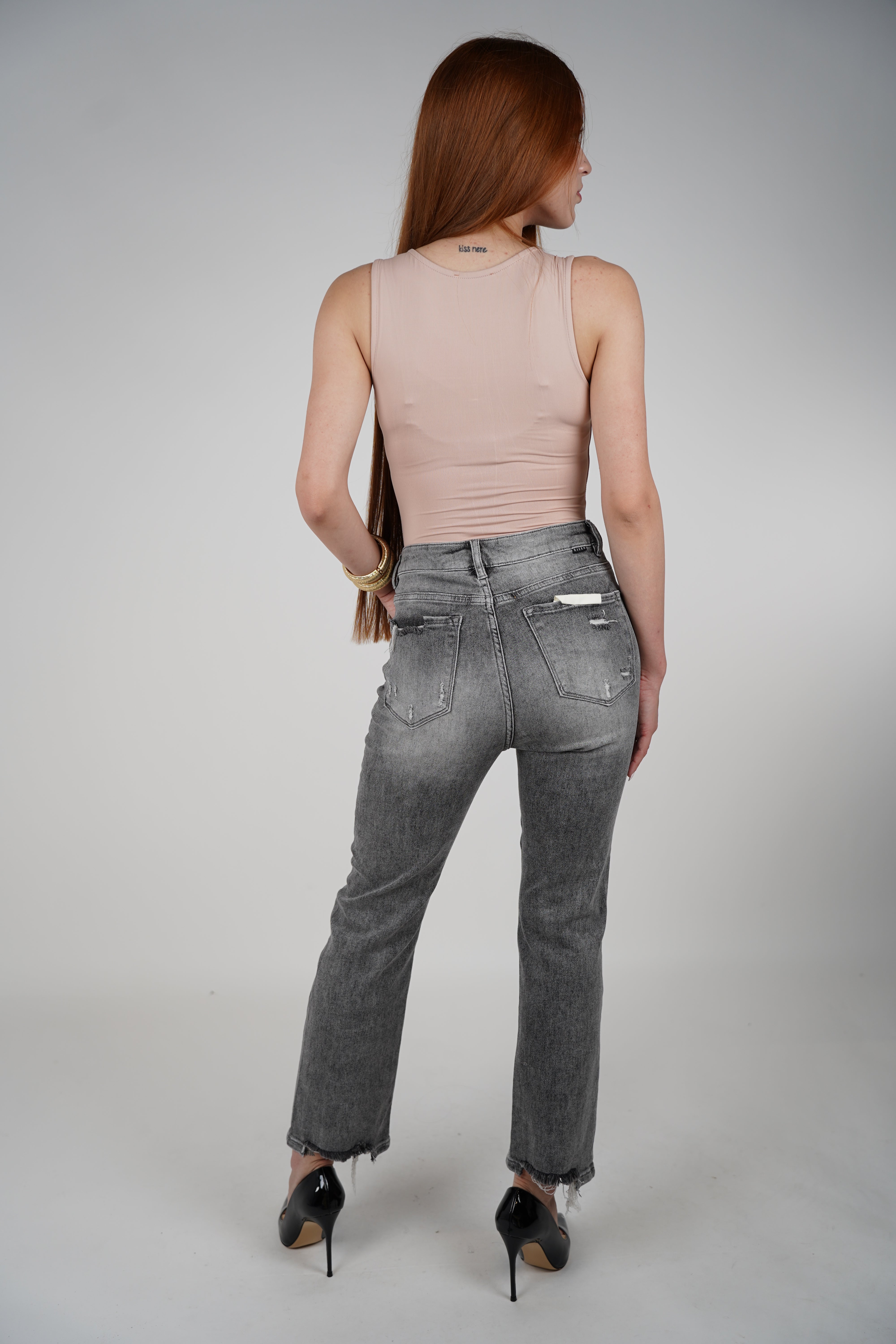 Della Jeans – Washed Black Straight-Leg Denim