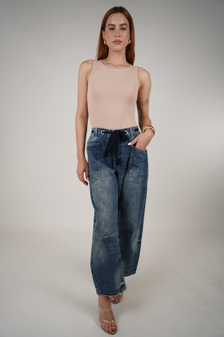 Nani Jeans – Relaxed Fit with Utility Style & Tie Waist