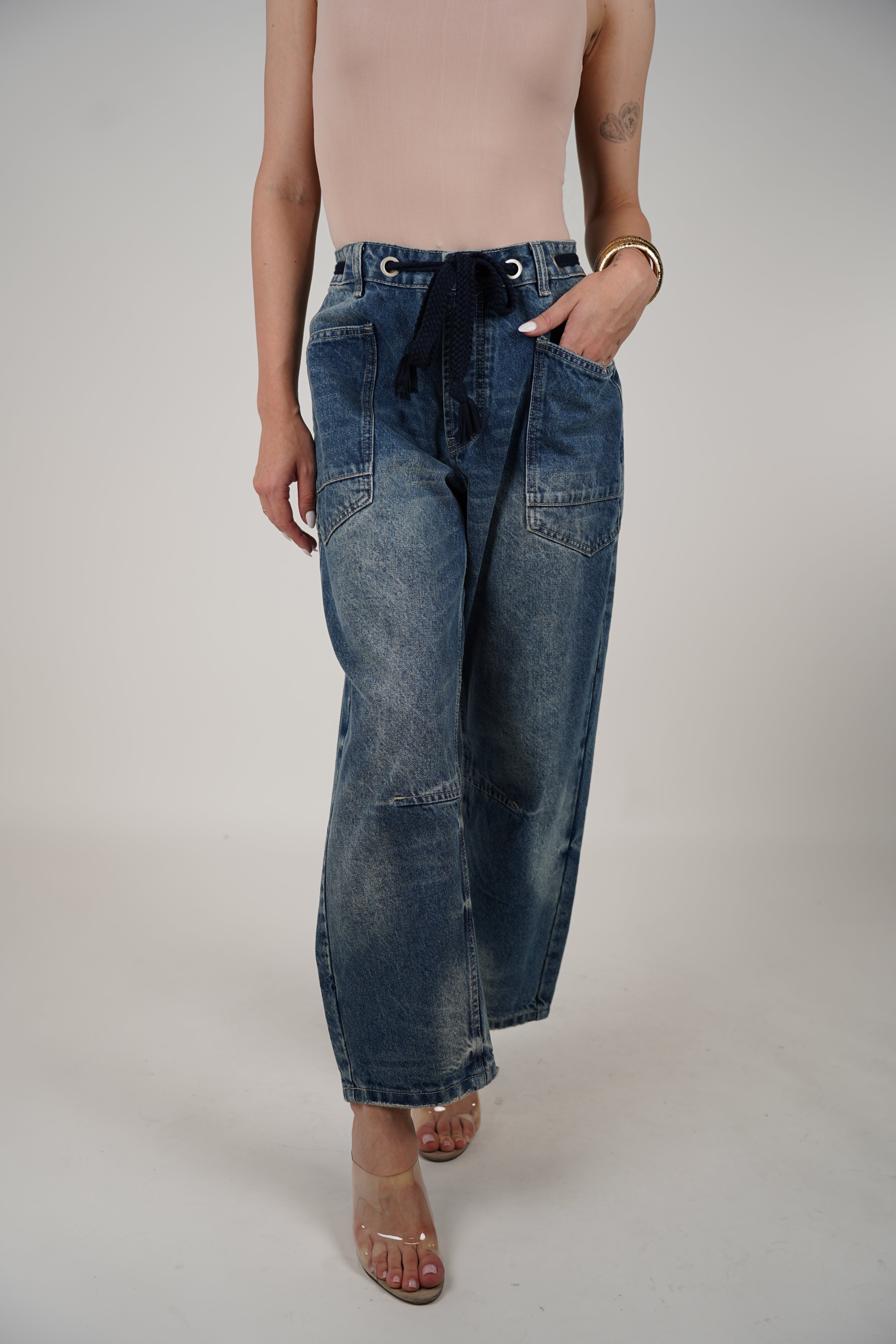 Nani Jeans – Relaxed Fit with Utility Style & Tie Waist