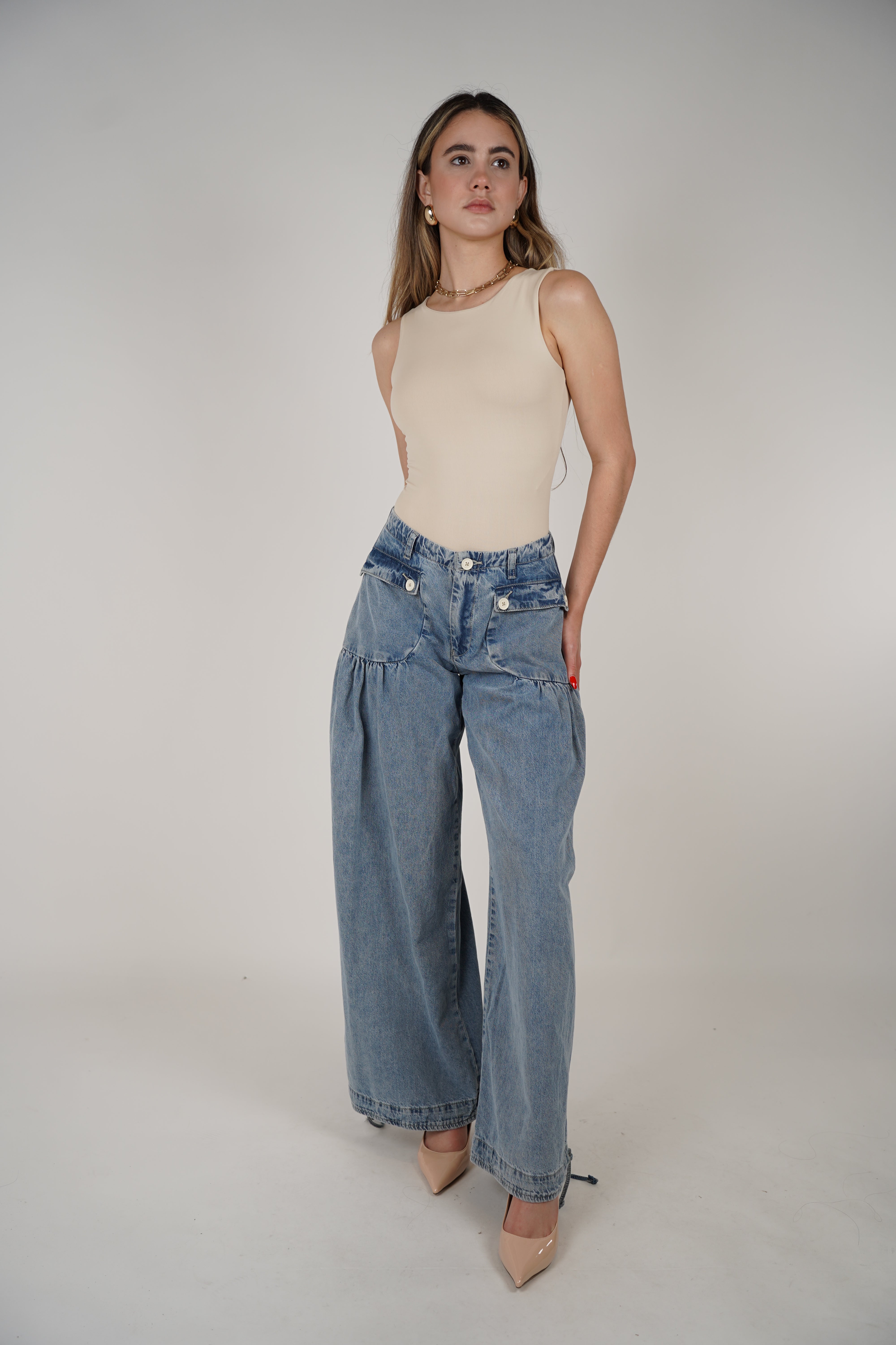 Mora Wideleg Jeans – Statement Denim with a Unique Twist