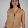 Valentina Black Tailored Vest – Classic Button-Up Waistcoat for Effortless Style
