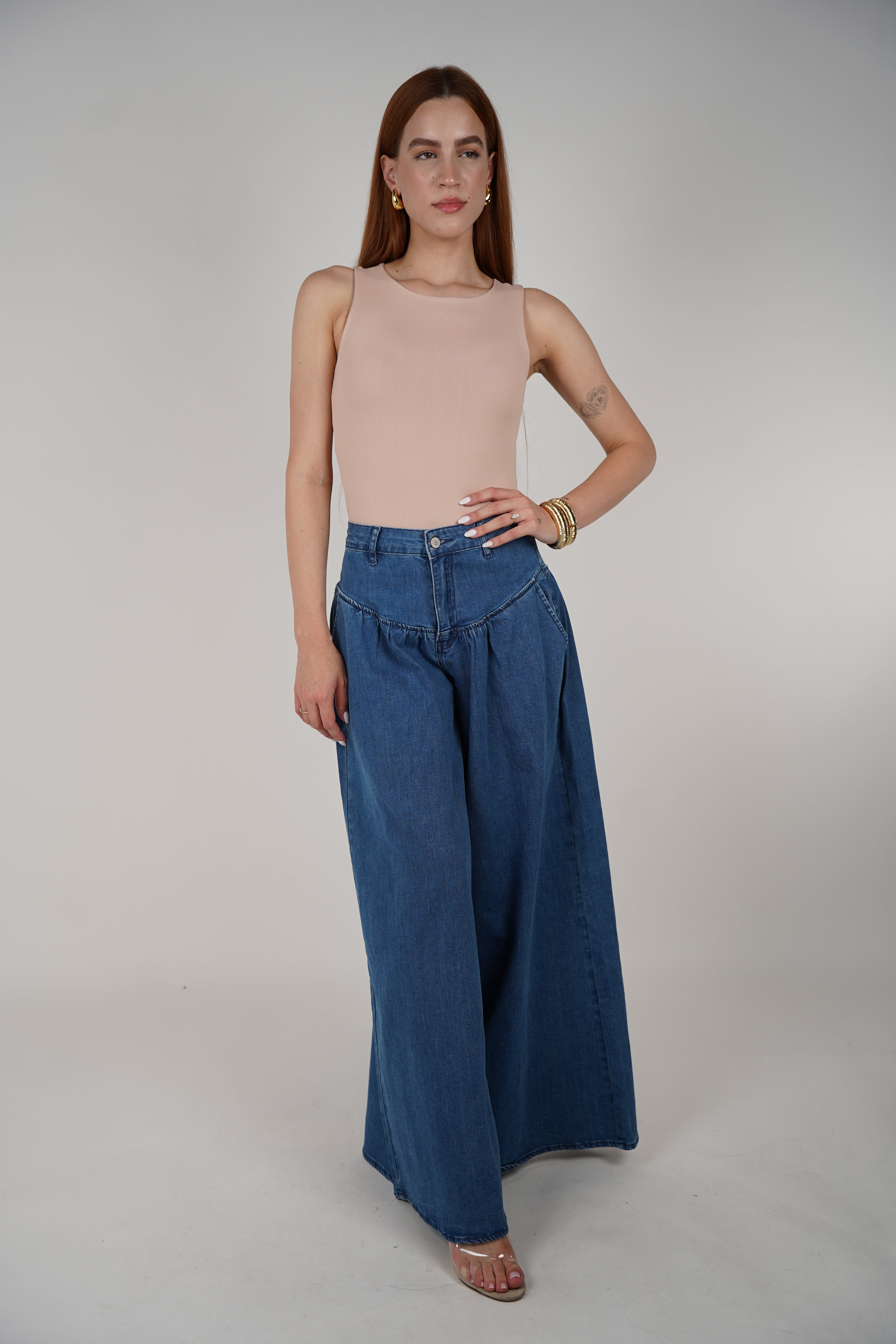 Charlie Wide Leg Jean – Sculpted Waist with Dramatic Volume