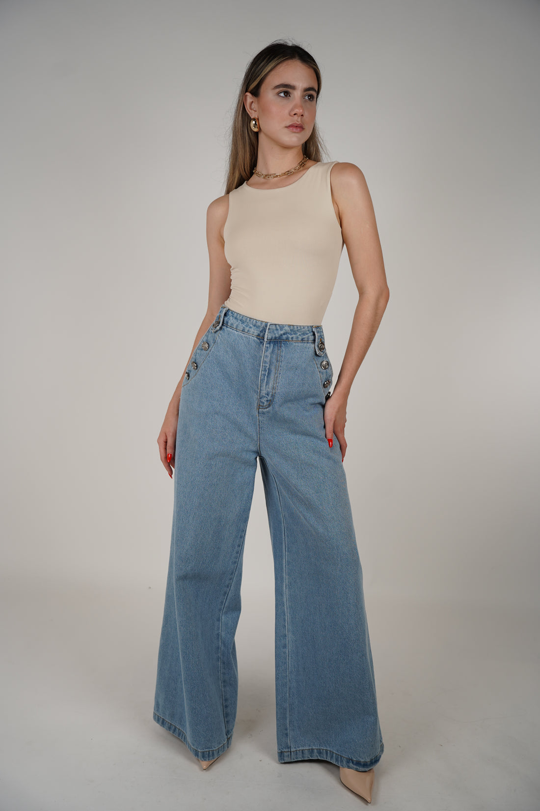 Anchor Denim Pants – Wide-Leg Sailor Style Jeans