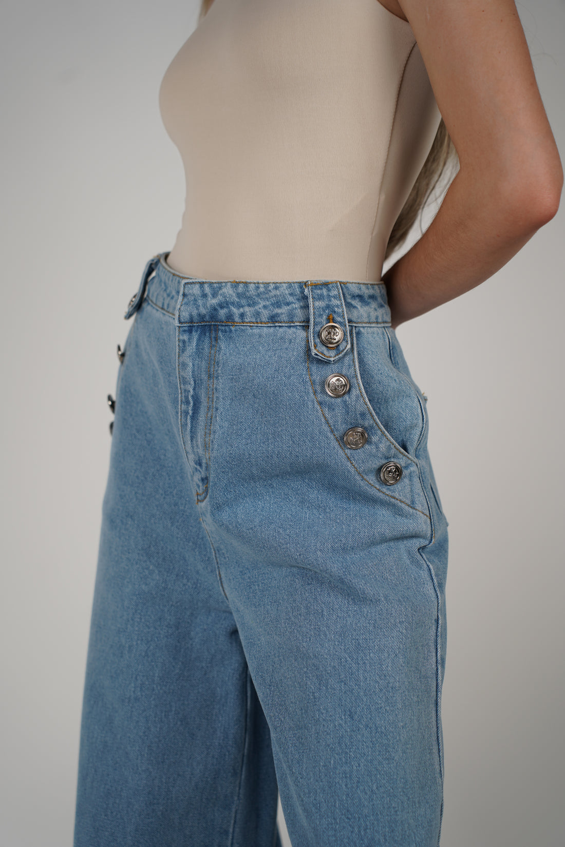 Anchor Denim Pants – Wide-Leg Sailor Style Jeans